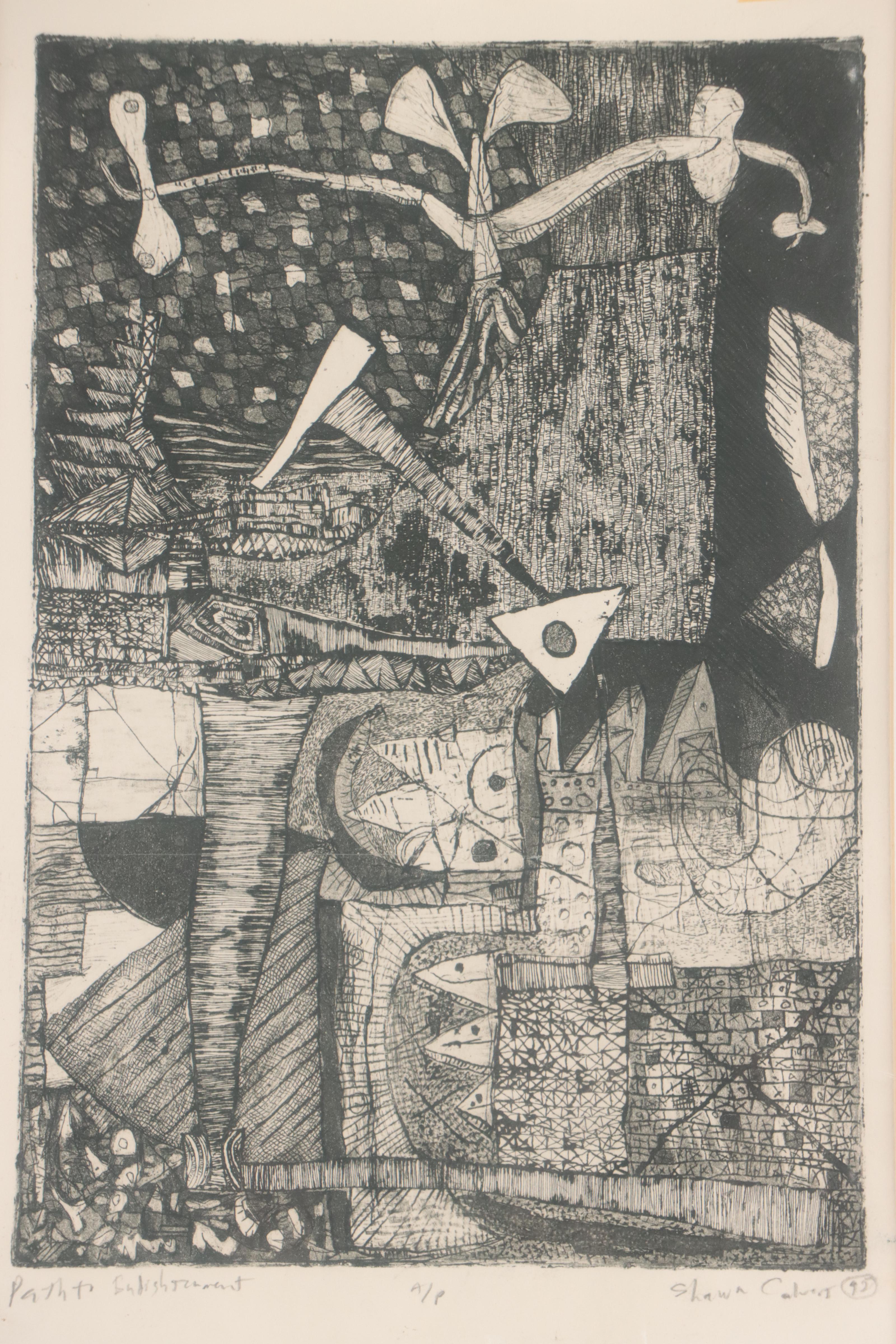 Shawn Calvert Etching "Black and Blue," 1992 and More