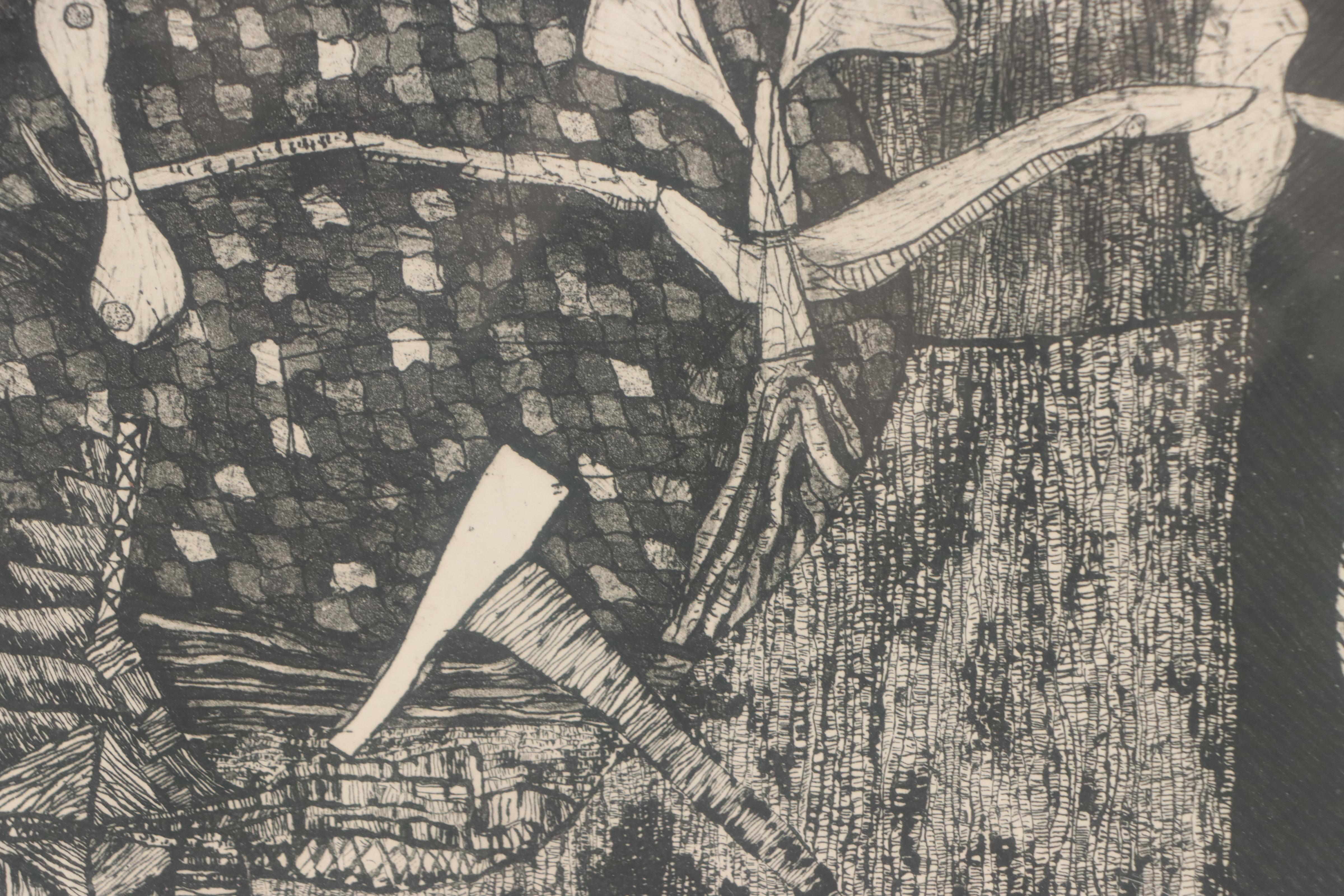 Shawn Calvert Etching "Black and Blue," 1992 and More