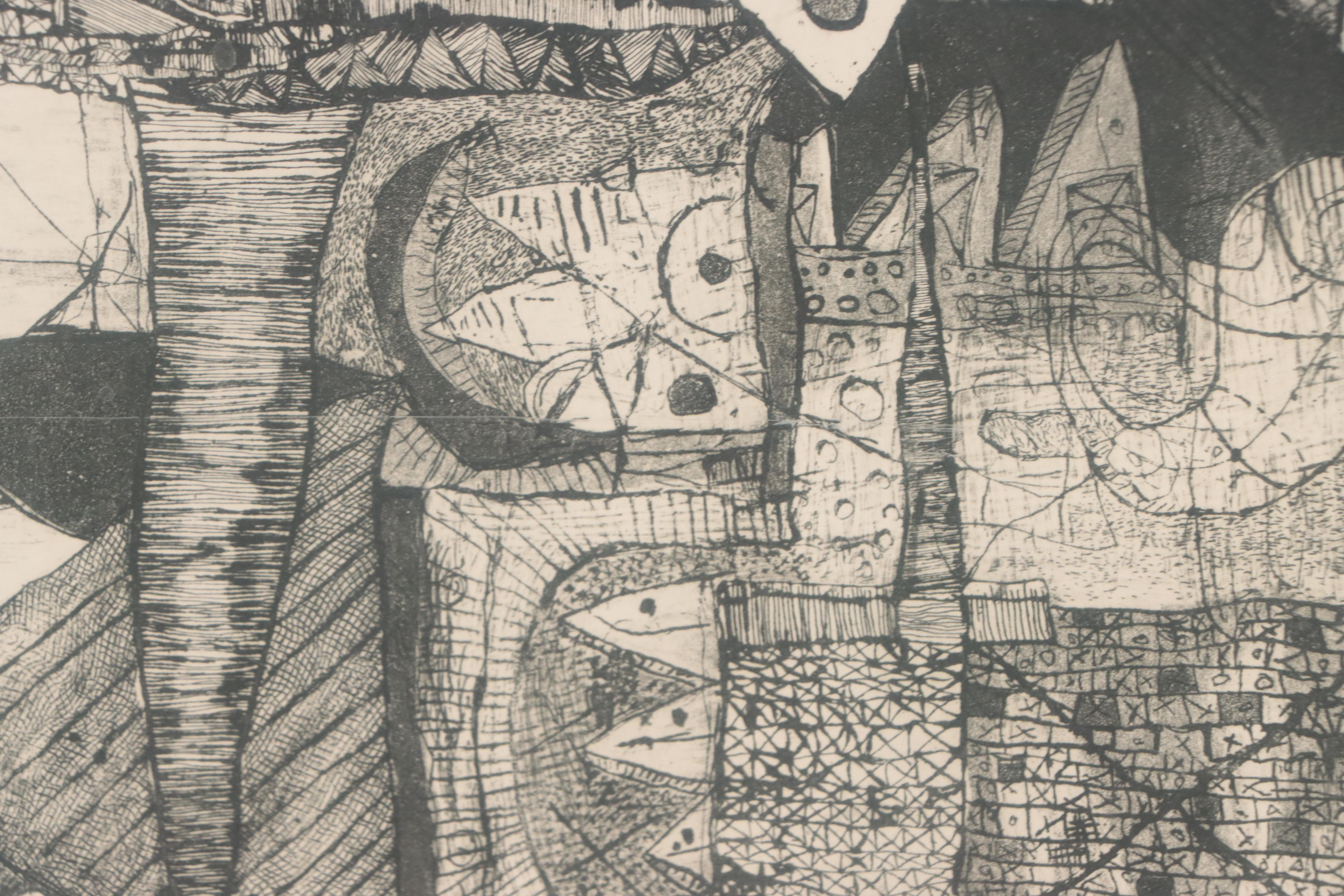 Shawn Calvert Etching "Black and Blue," 1992 and More