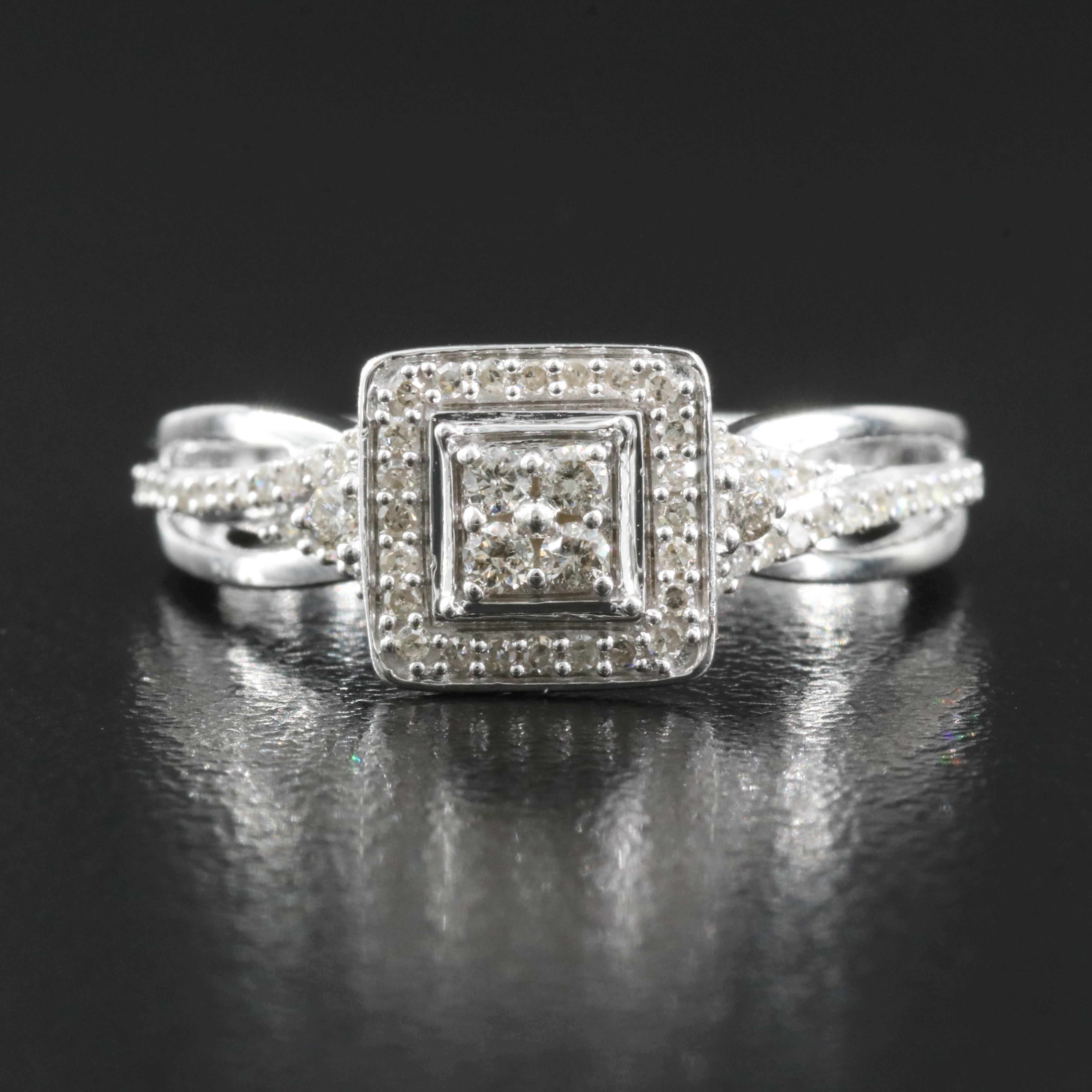 Sterling Diamond Ring