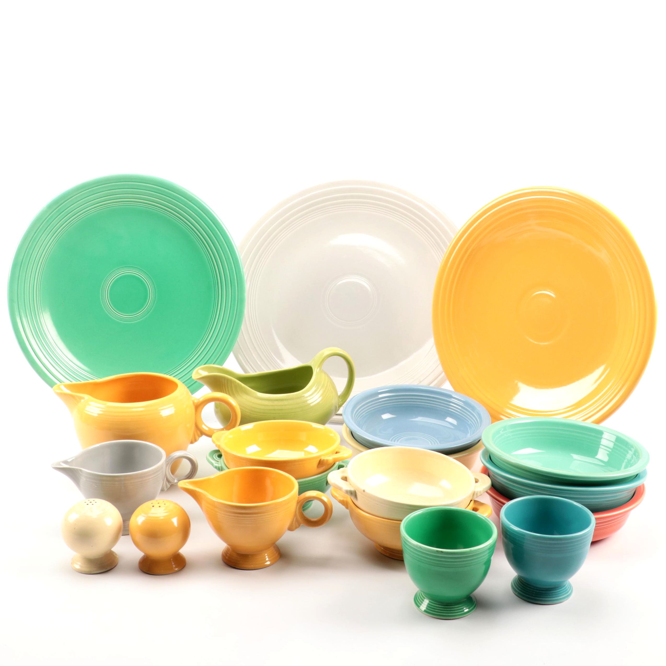 Homer Laughlin "Fiesta" Ceramic Serveware and Dinnerware, Mid to Late 20th C.