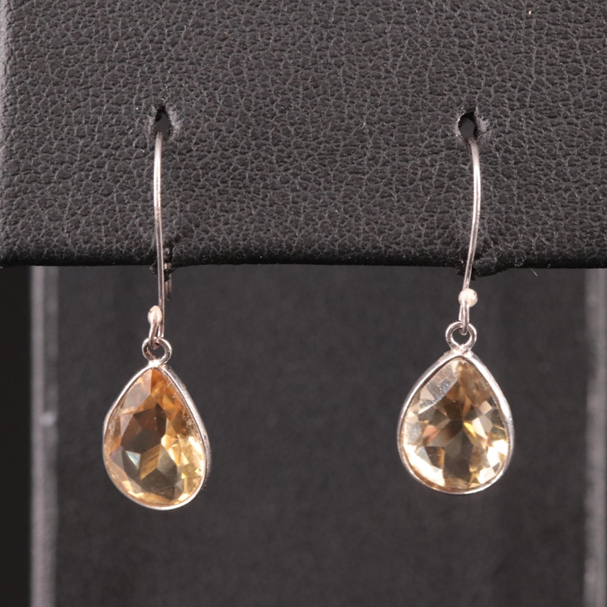 14K Citrine Drop Earrings