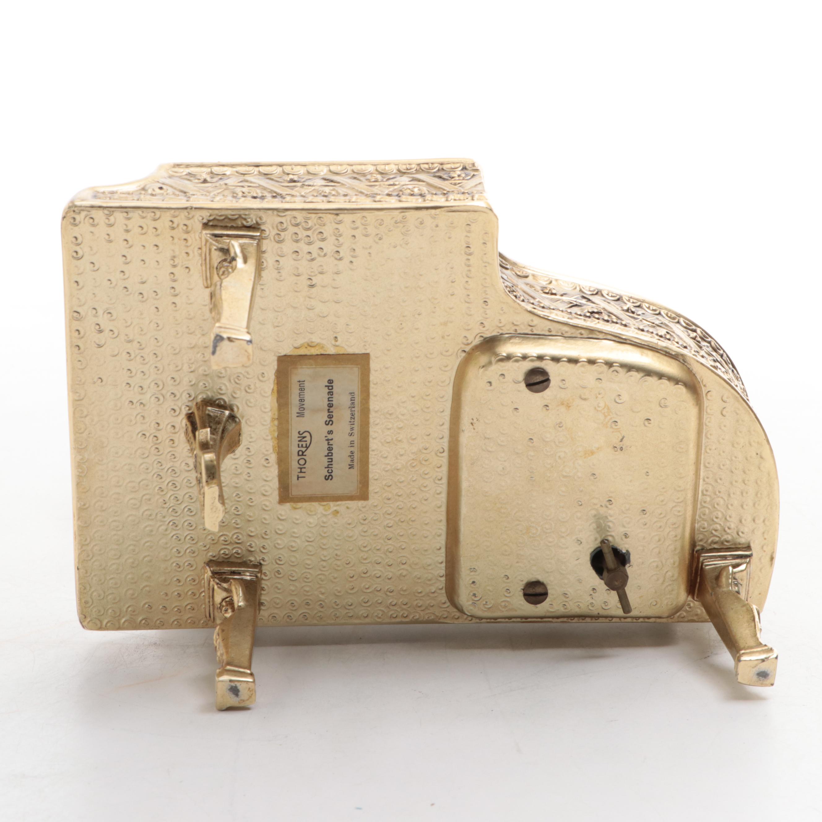 Thorens Grand Piano "Schubert's Serenade" Music Box with Faux Stone Lid