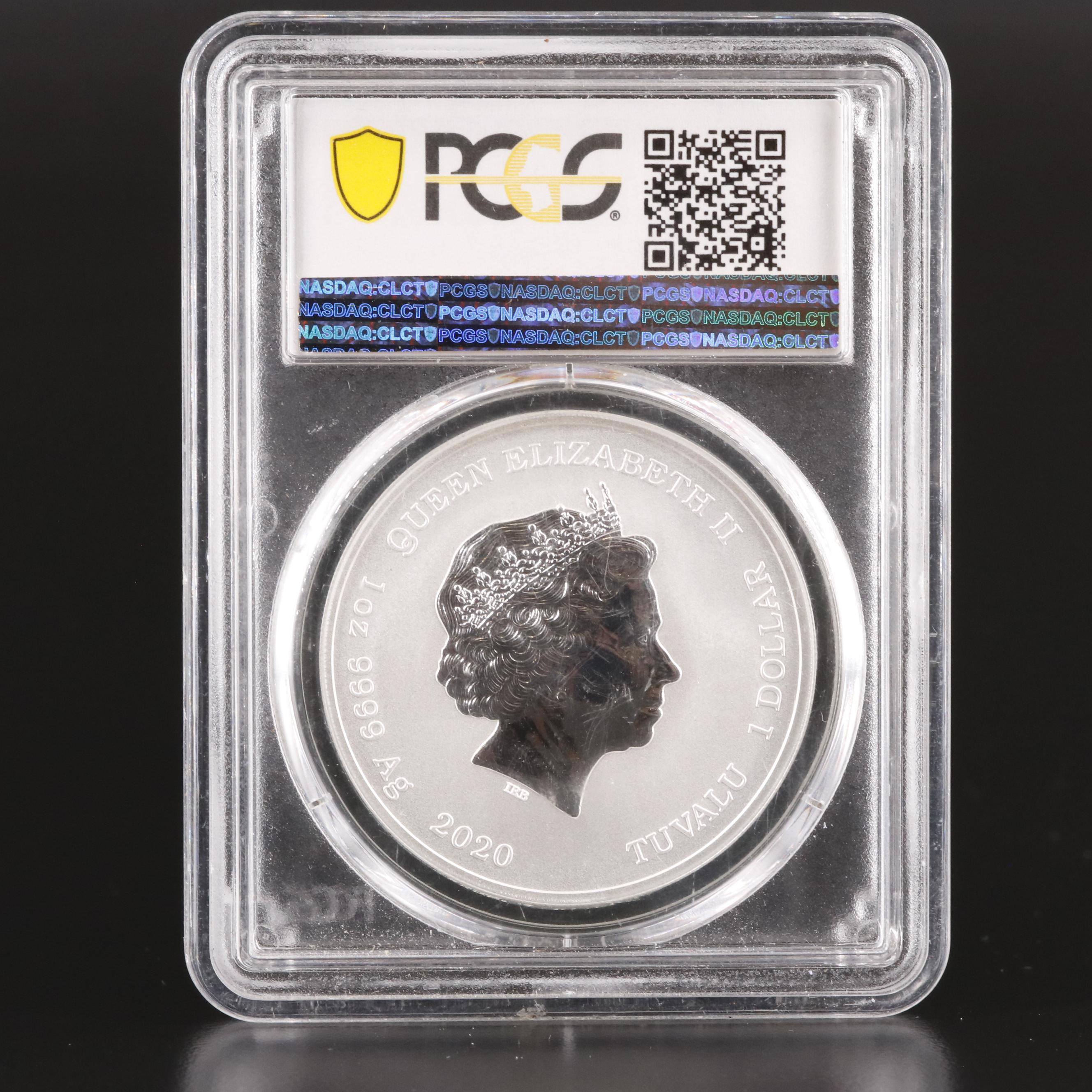 PCGS MS70 2020-P Tuvalu One Dollar Silver Coin