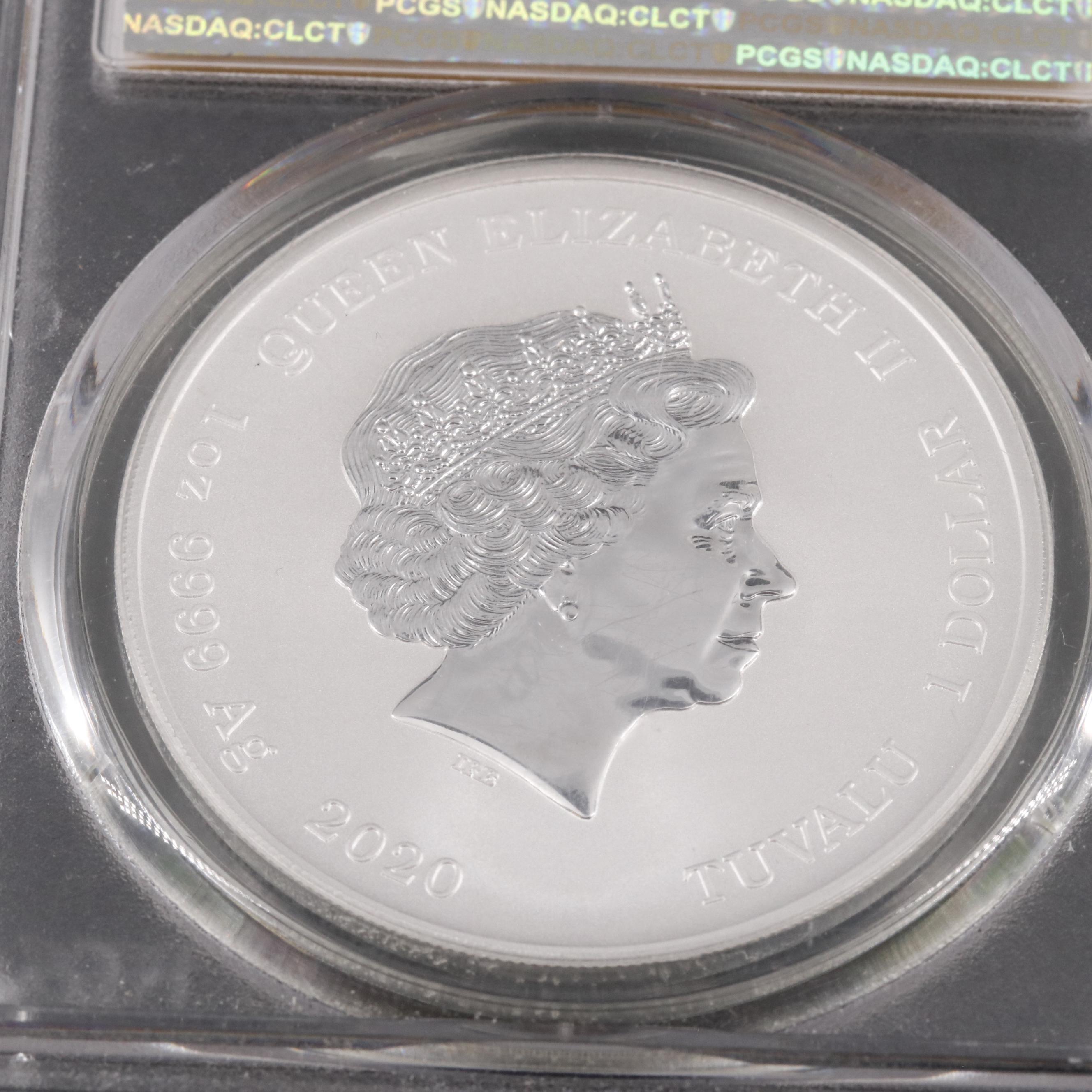 PCGS MS70 2020-P Tuvalu One Dollar Silver Coin