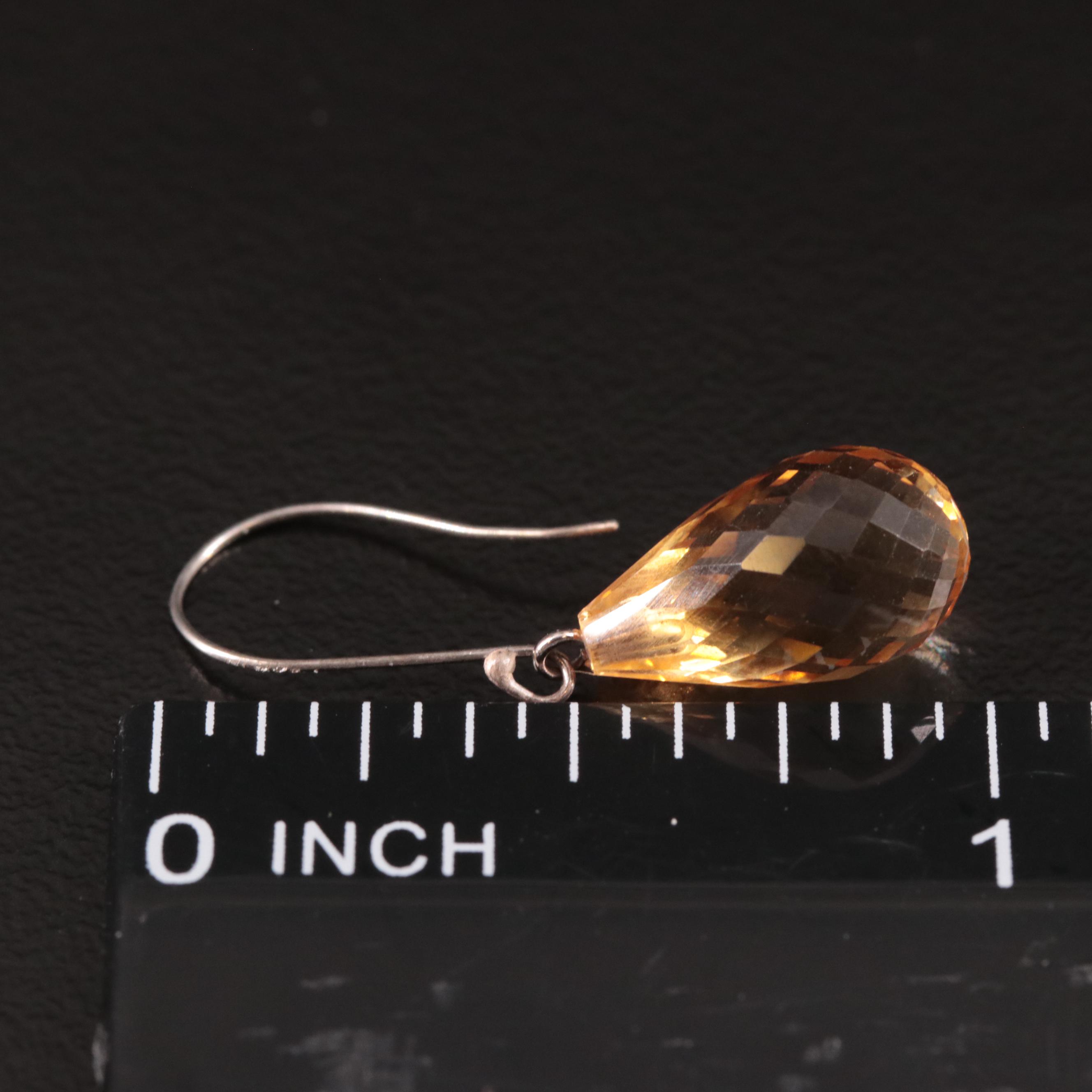 14K Citrine Drop Earrings