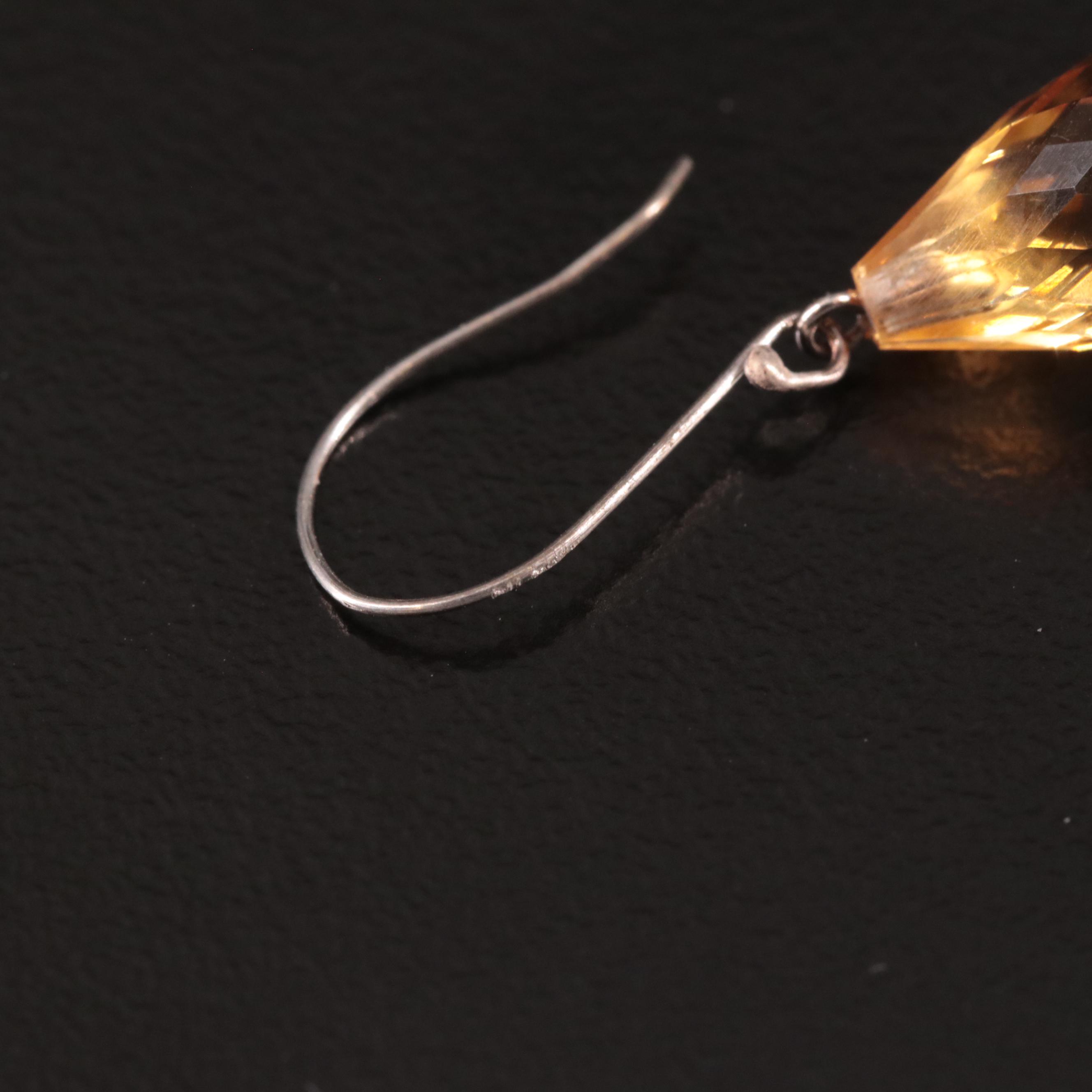 14K Citrine Drop Earrings