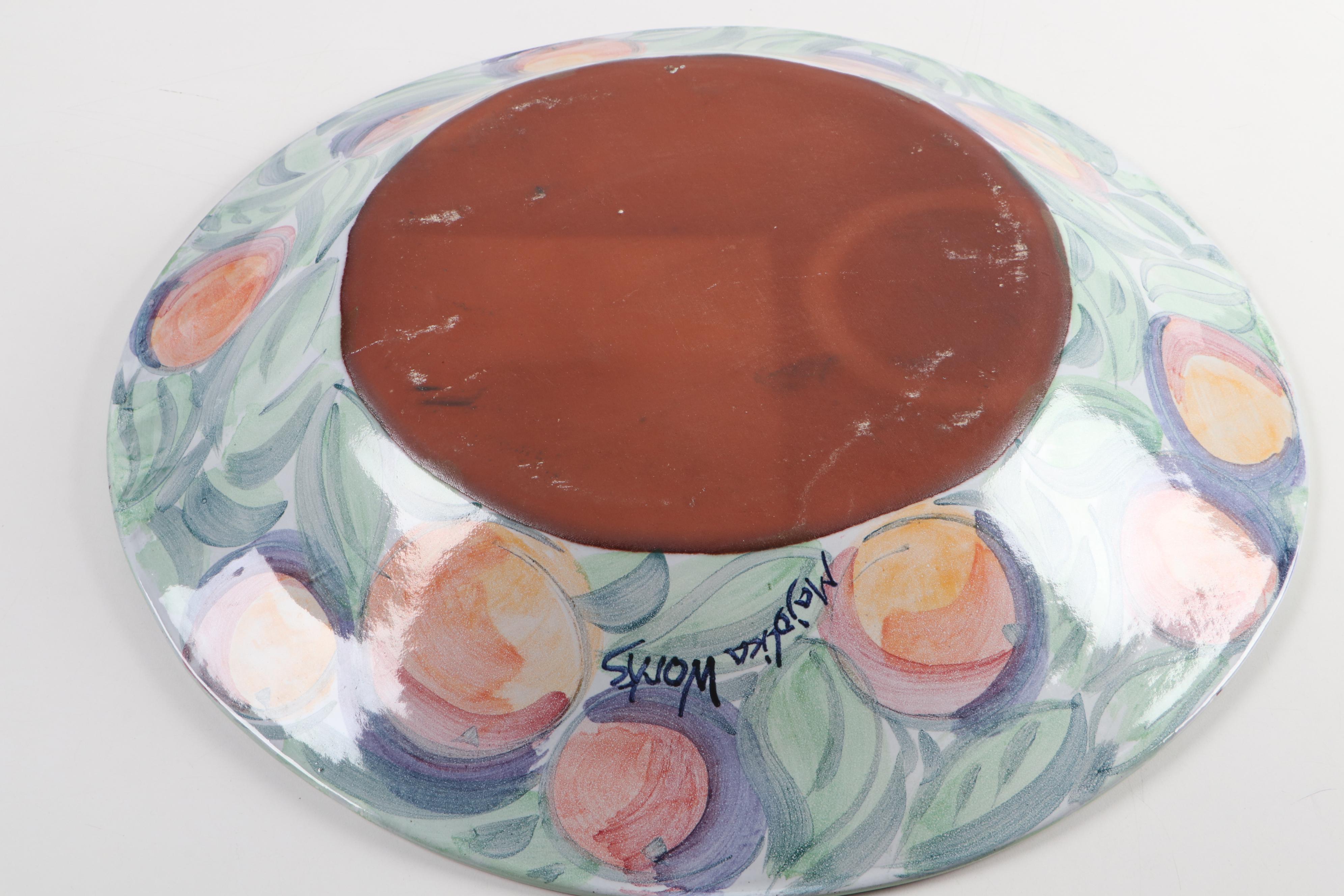 Majolica Works Ceramic Centerpiece Bowl