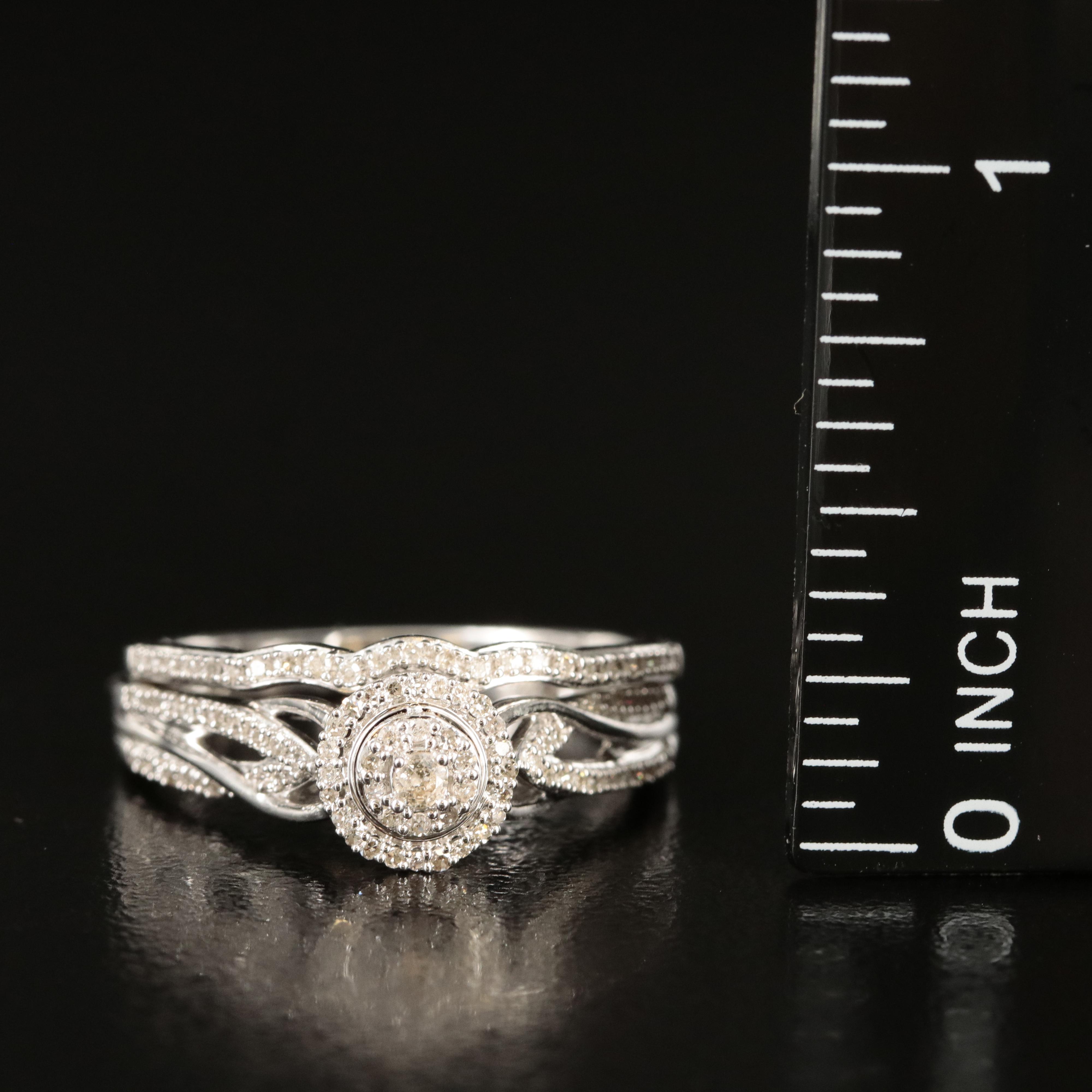 Sterling Diamond Ring Set