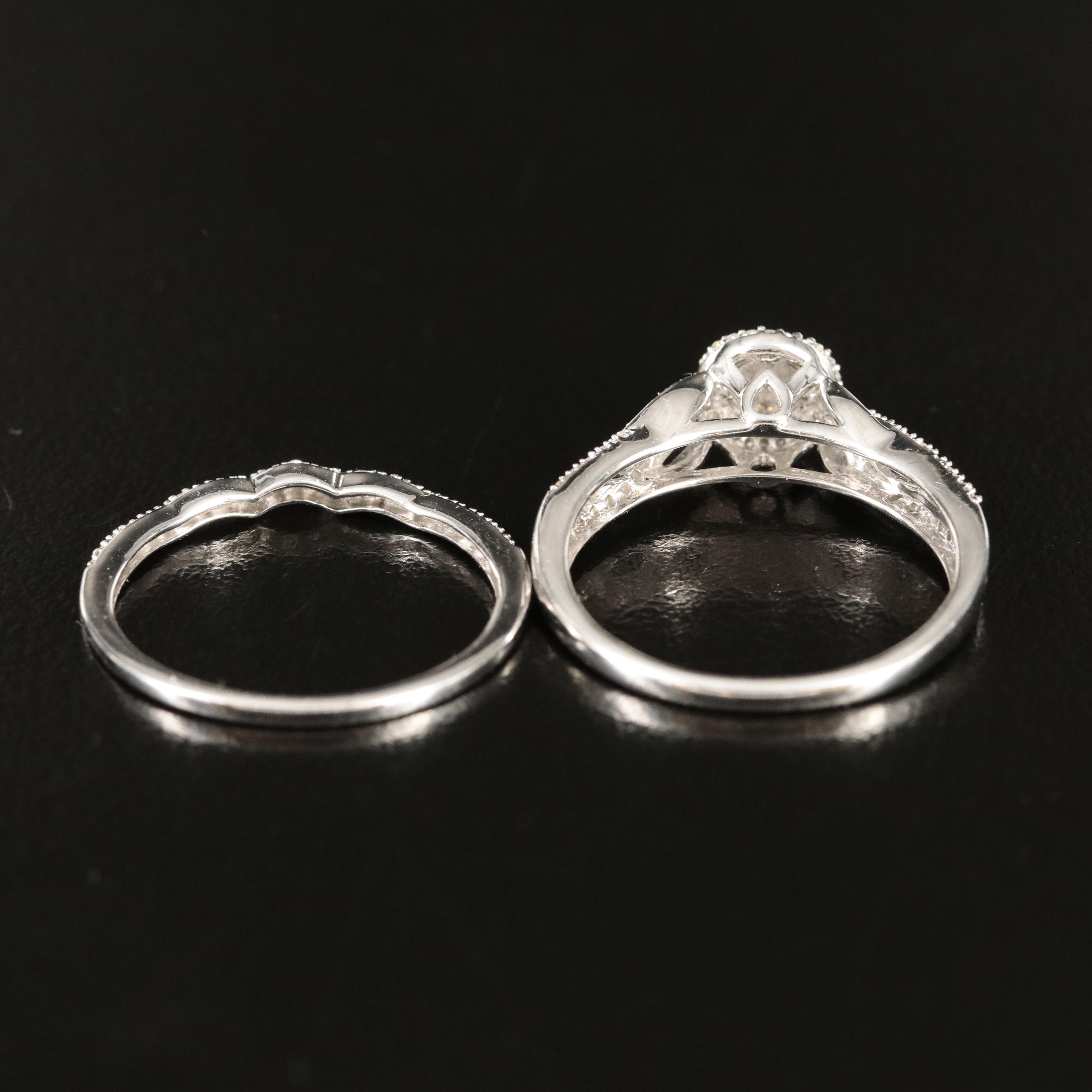Sterling Diamond Ring Set