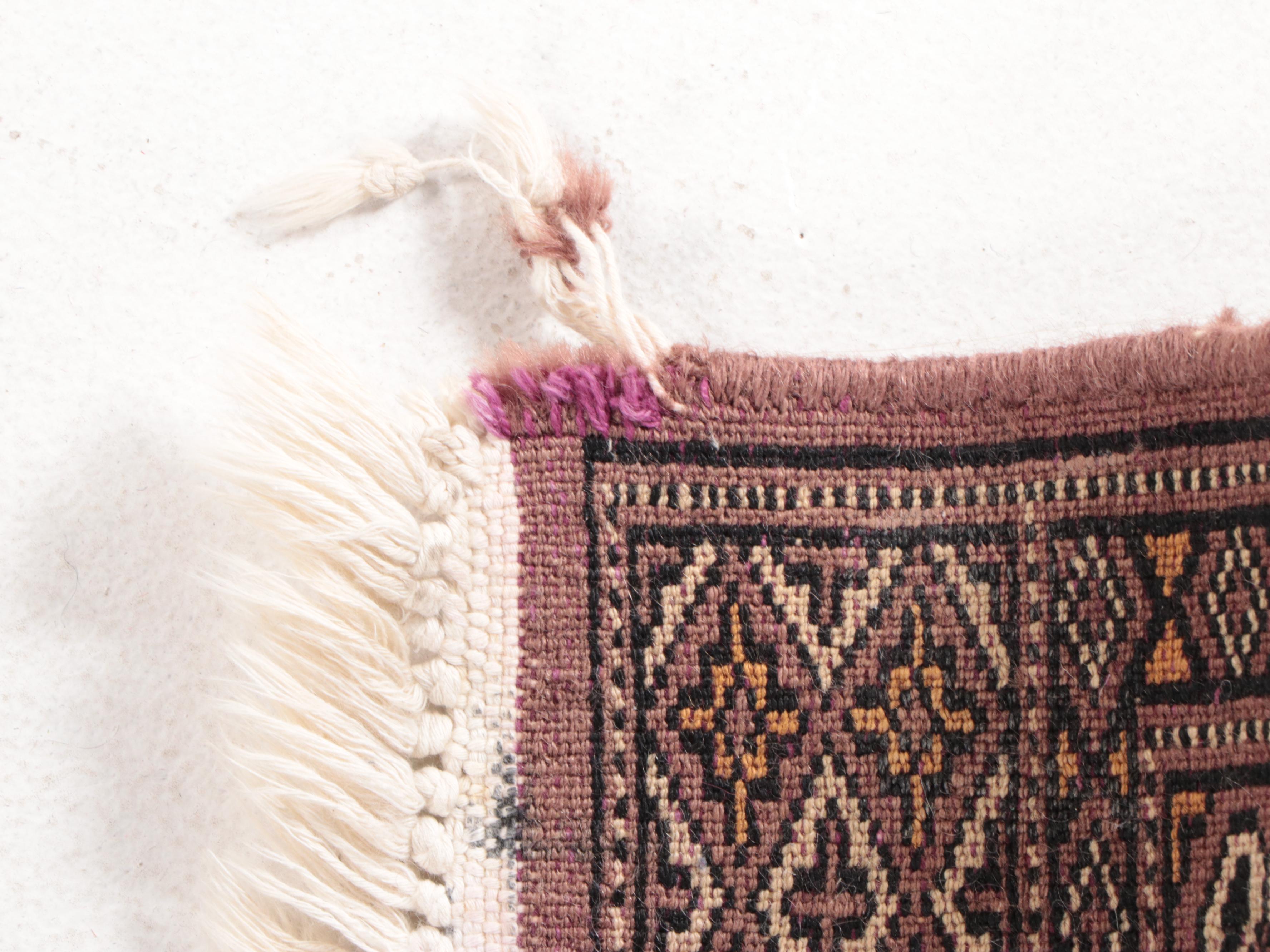 2'1 x 3'4 Hand-Knotted Signed Pakistani Bokhara Accent Rug