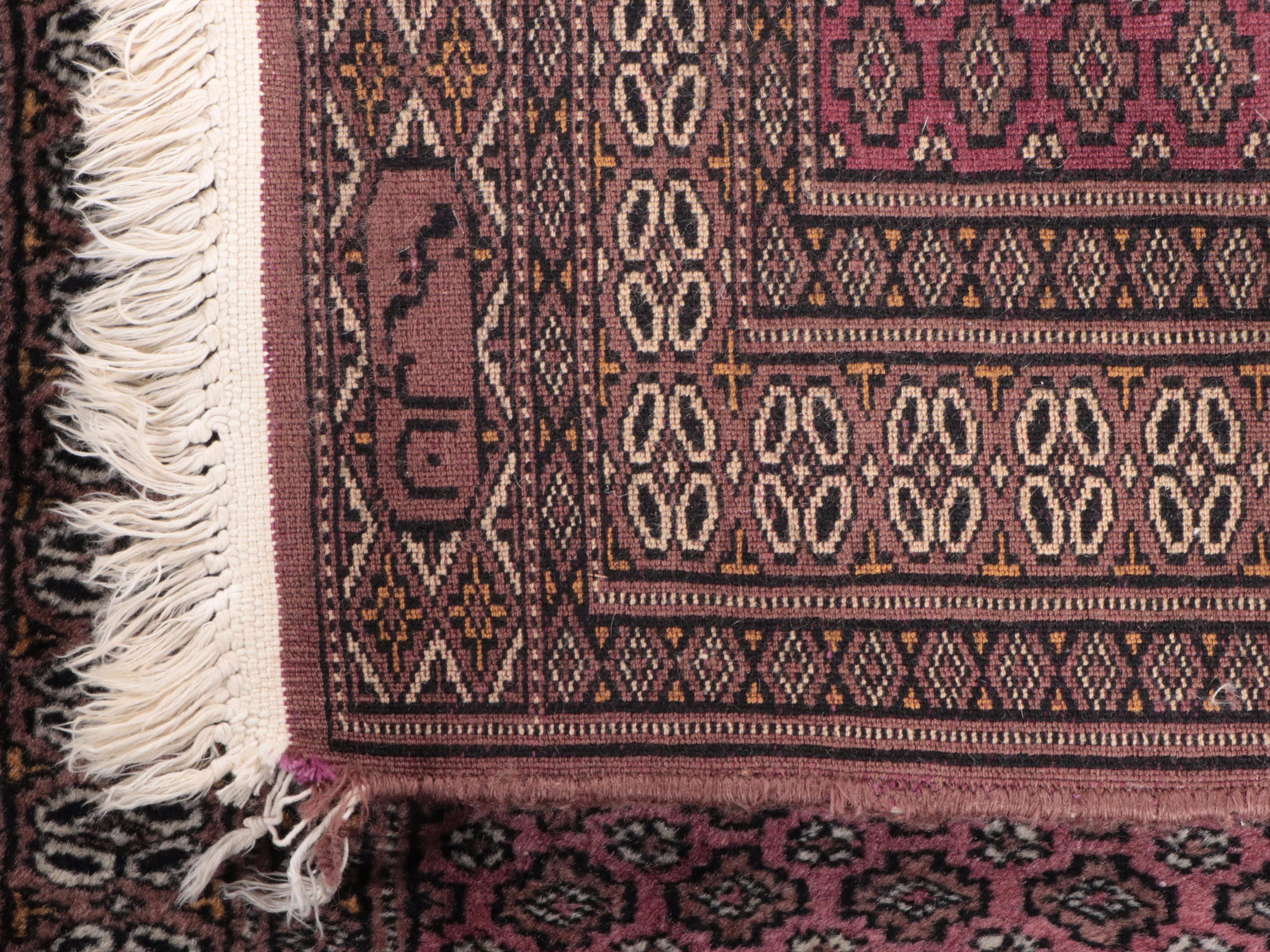 2'1 x 3'4 Hand-Knotted Signed Pakistani Bokhara Accent Rug