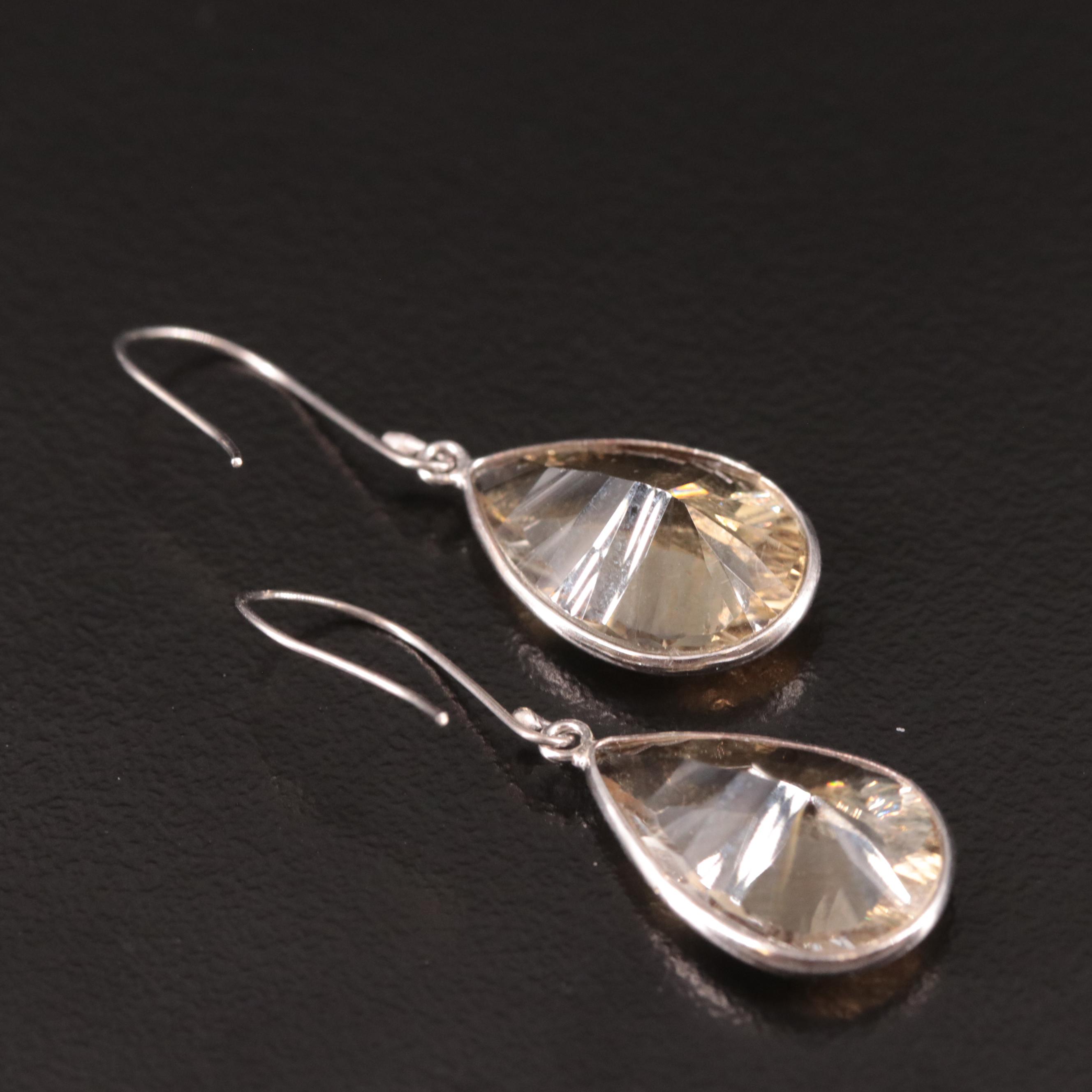 14K Citrine Drop Earrings