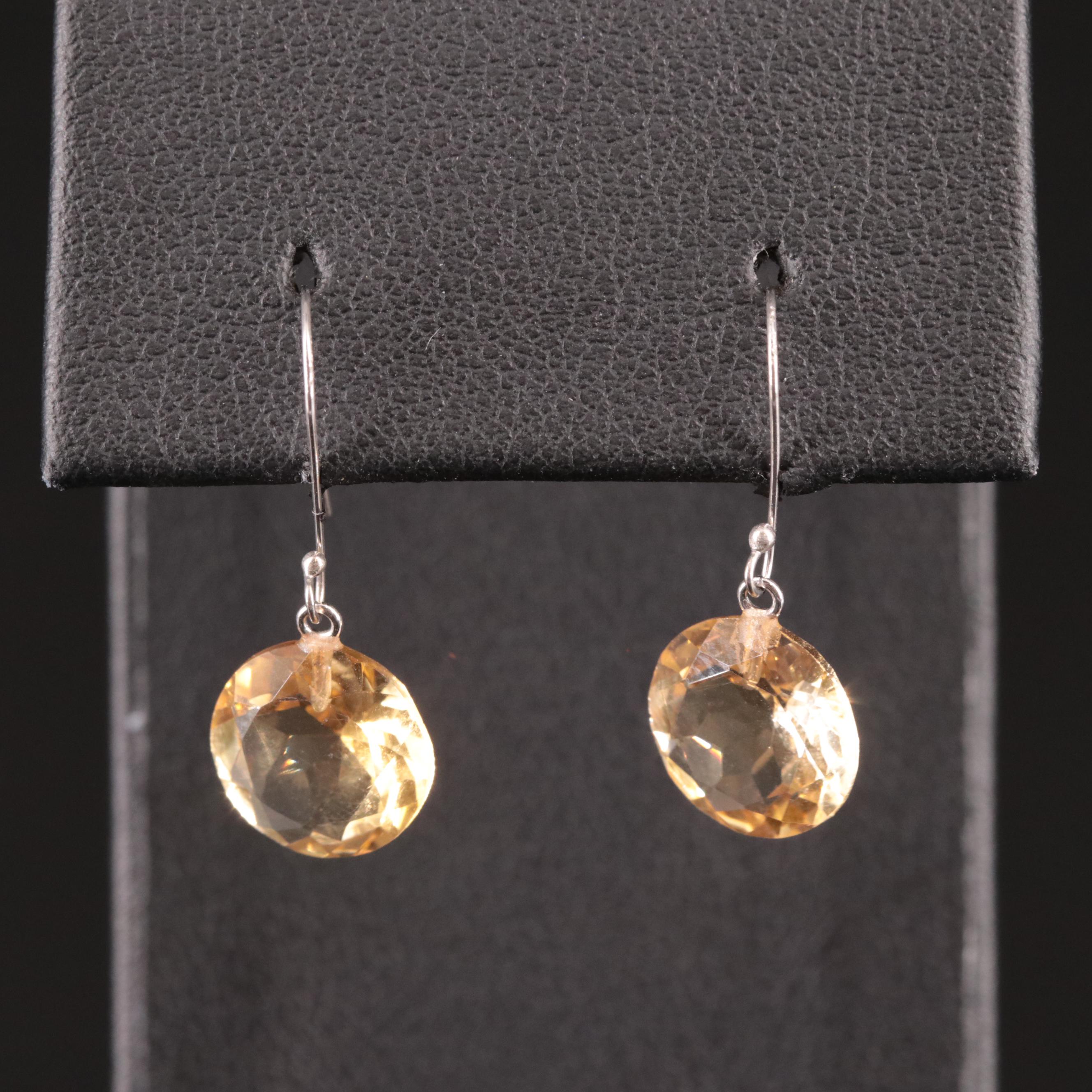 14K Citrine Drop Earrings