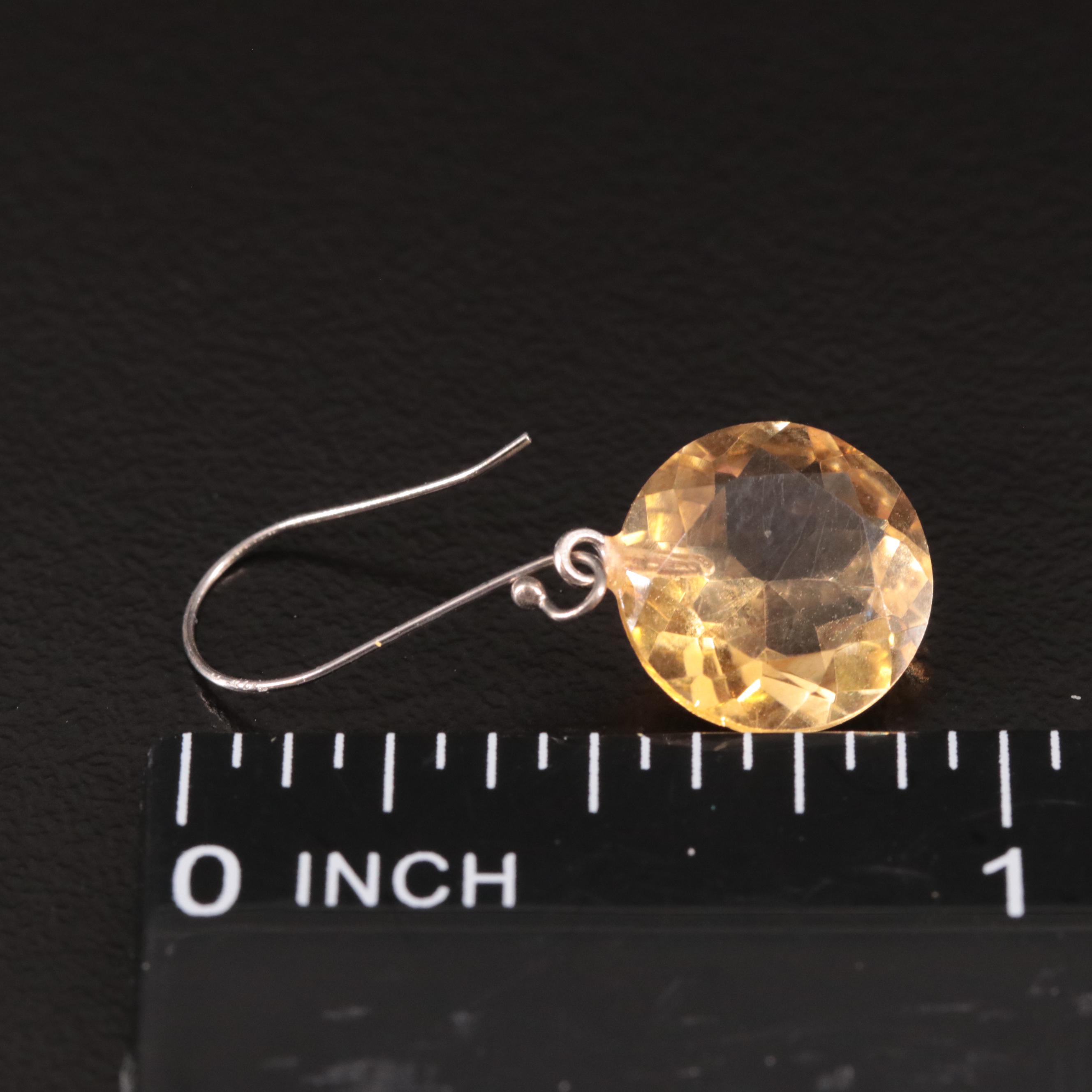 14K Citrine Drop Earrings