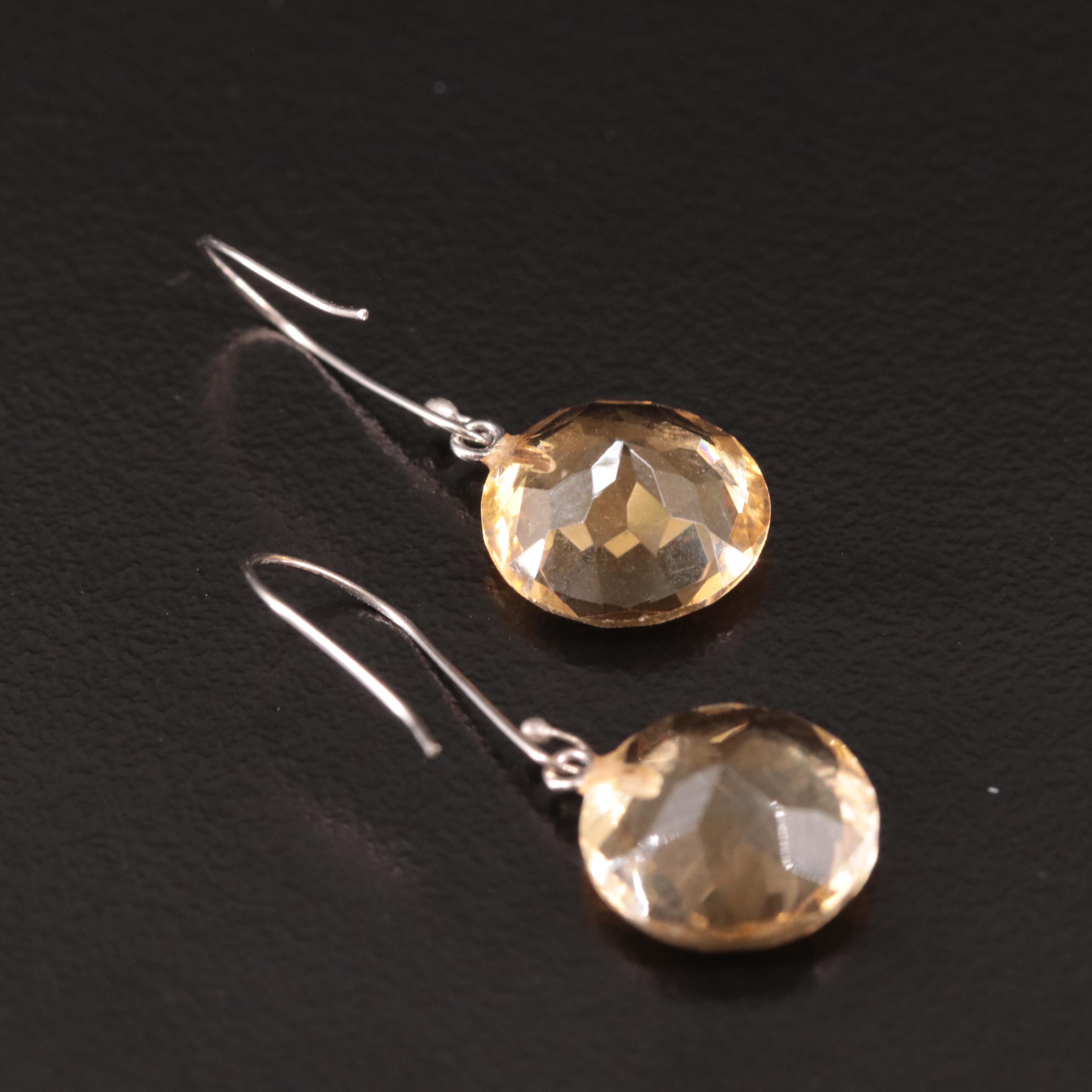 14K Citrine Drop Earrings
