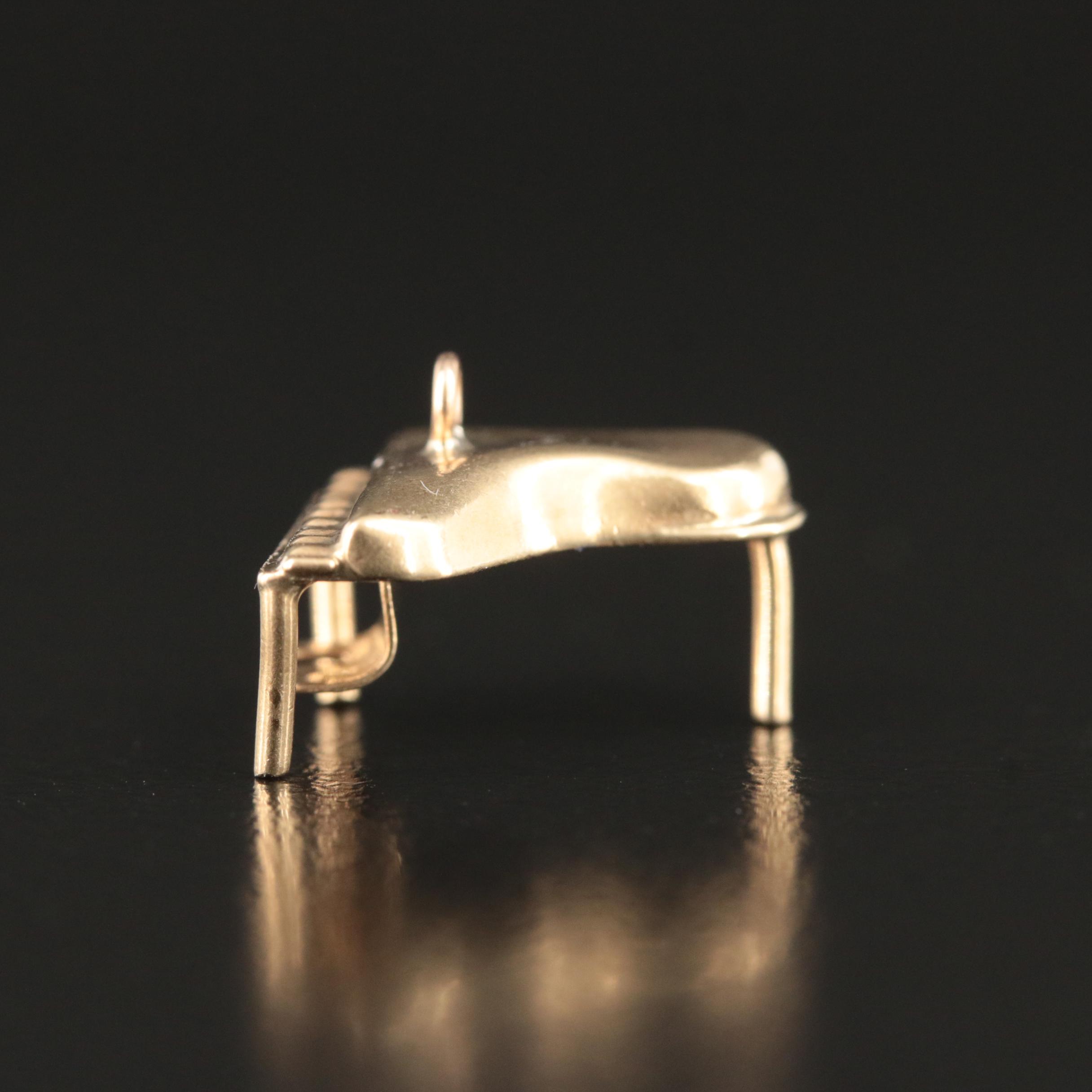 Vintage 10K Piano Charm