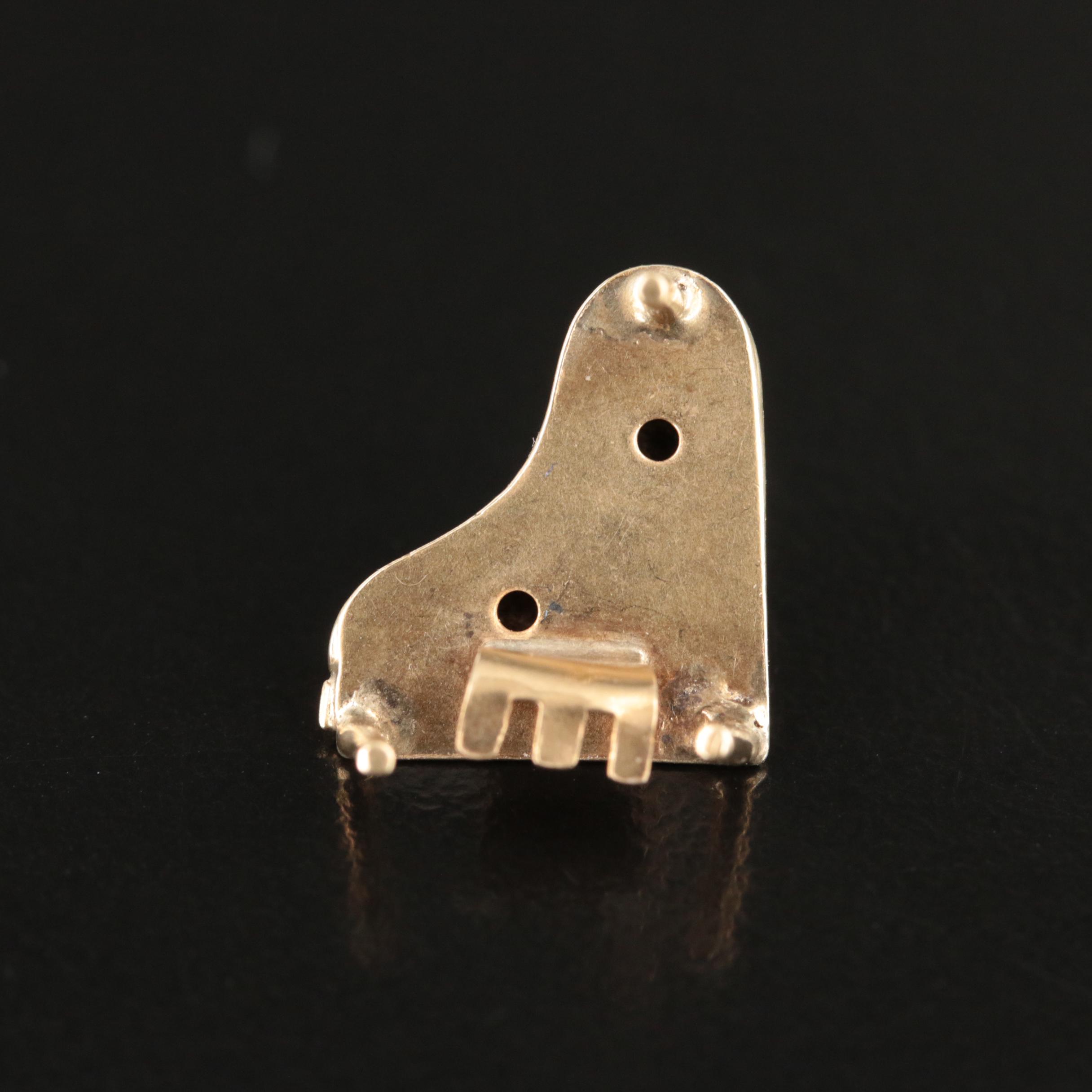 Vintage 10K Piano Charm