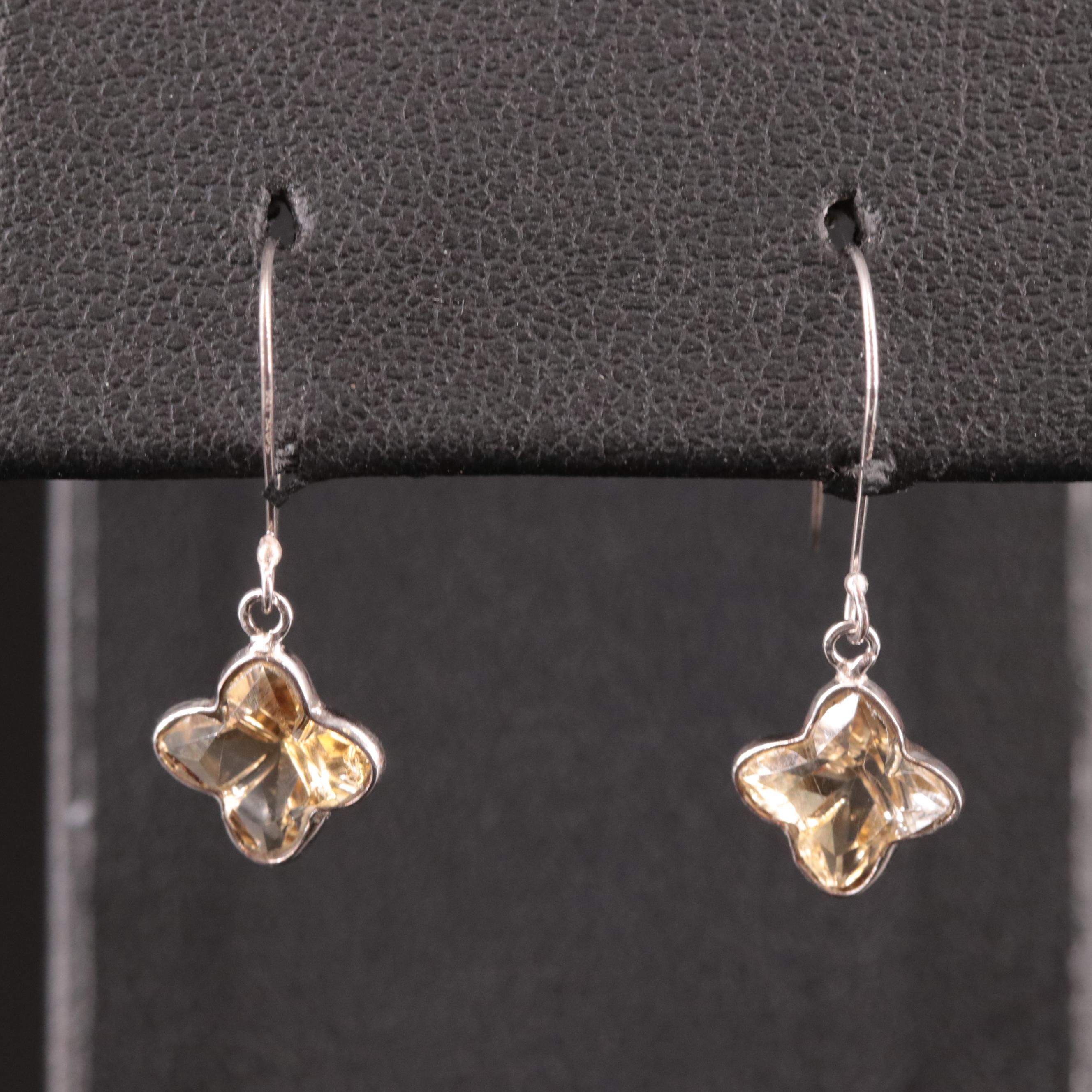 14K Citrine Drop Earrings