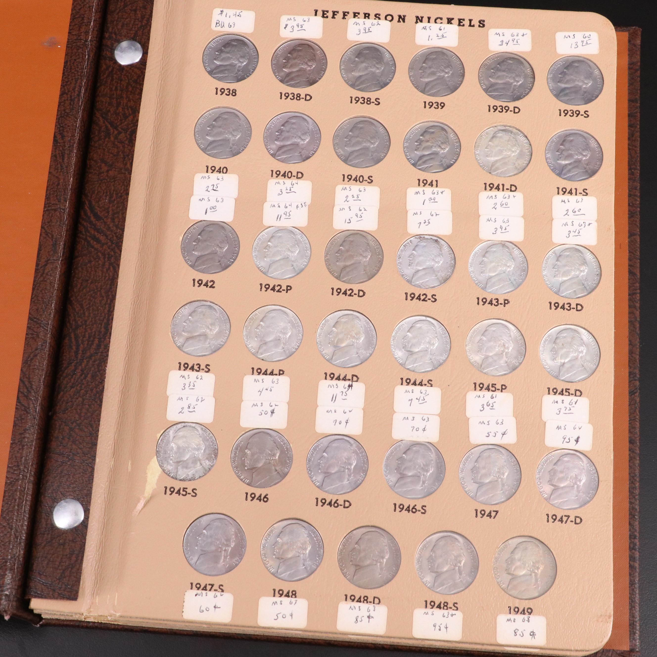 Uncirculated Jefferson Nickel Collection, Complete 1938-1981 With More