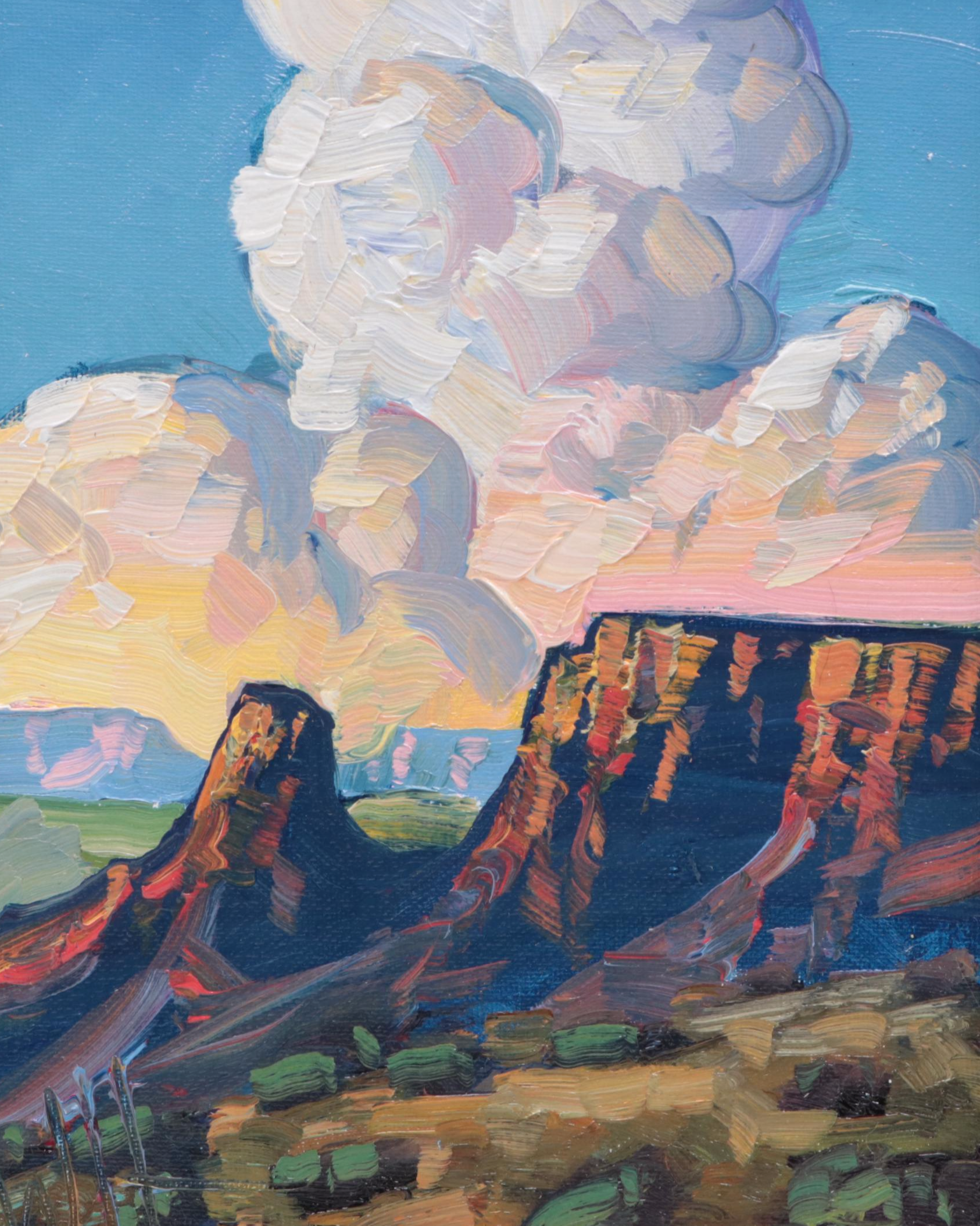 William Hawkins Landscape Oil Painting of Western Scene, 21st Century