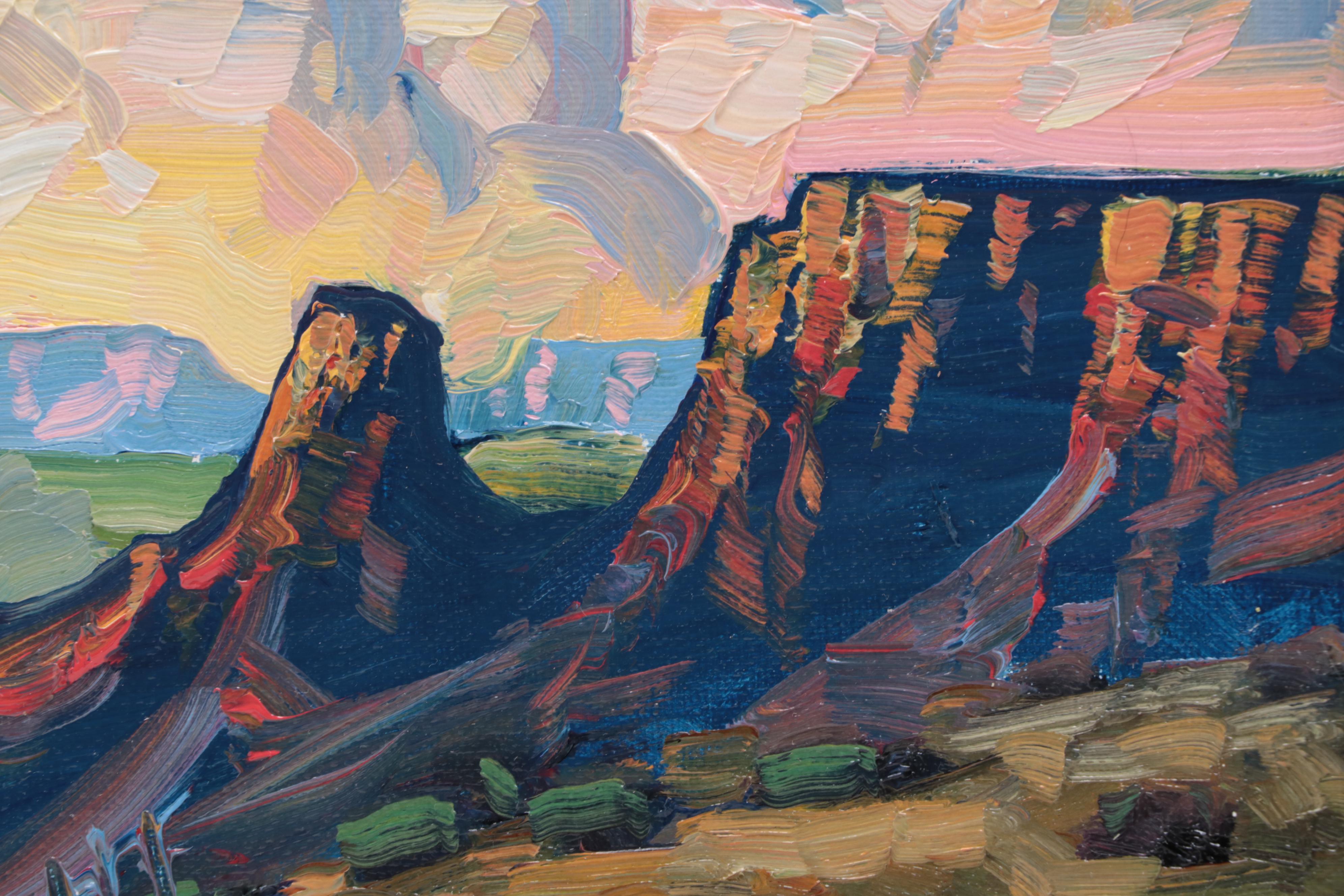 William Hawkins Landscape Oil Painting of Western Scene, 21st Century