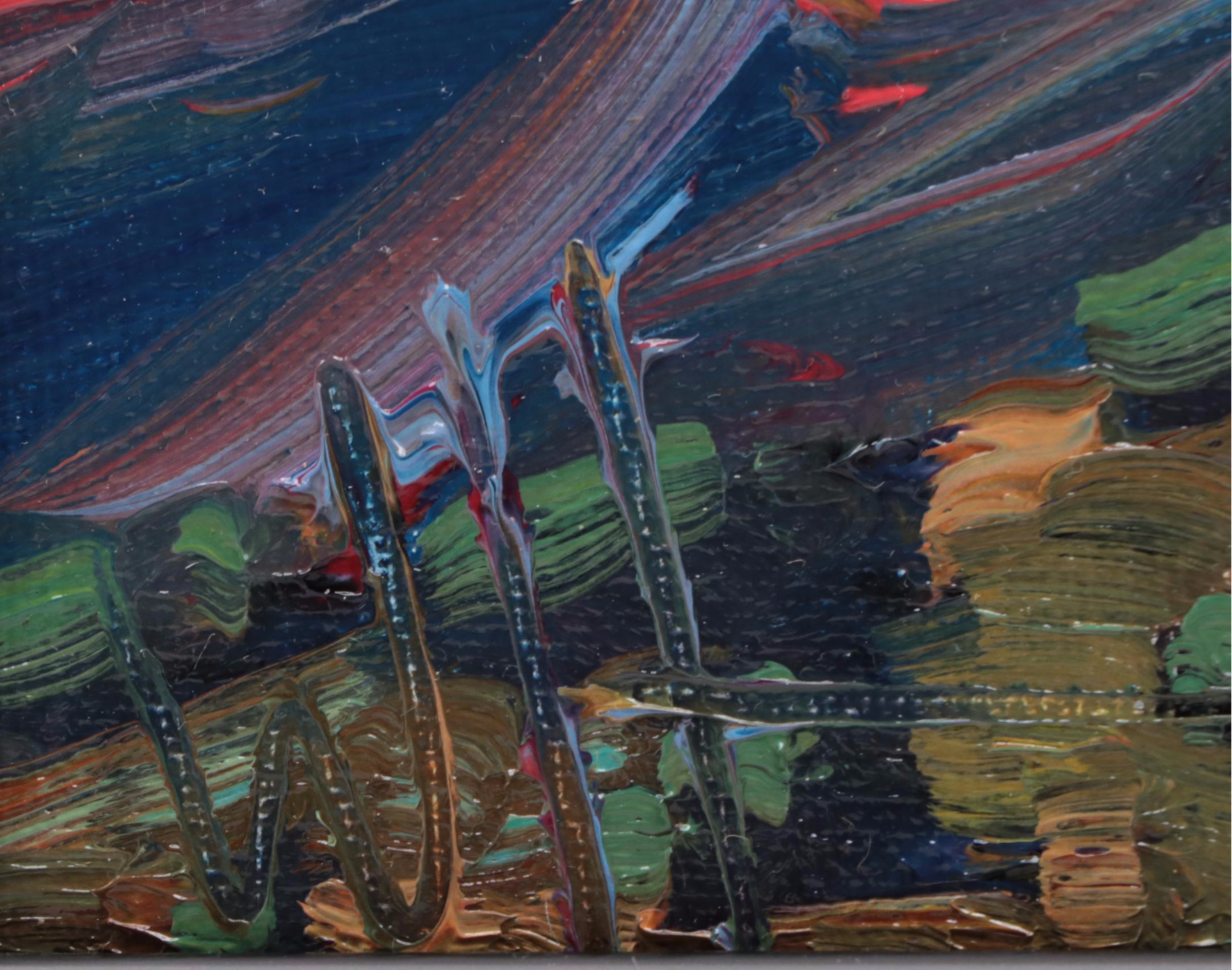 William Hawkins Landscape Oil Painting of Western Scene, 21st Century