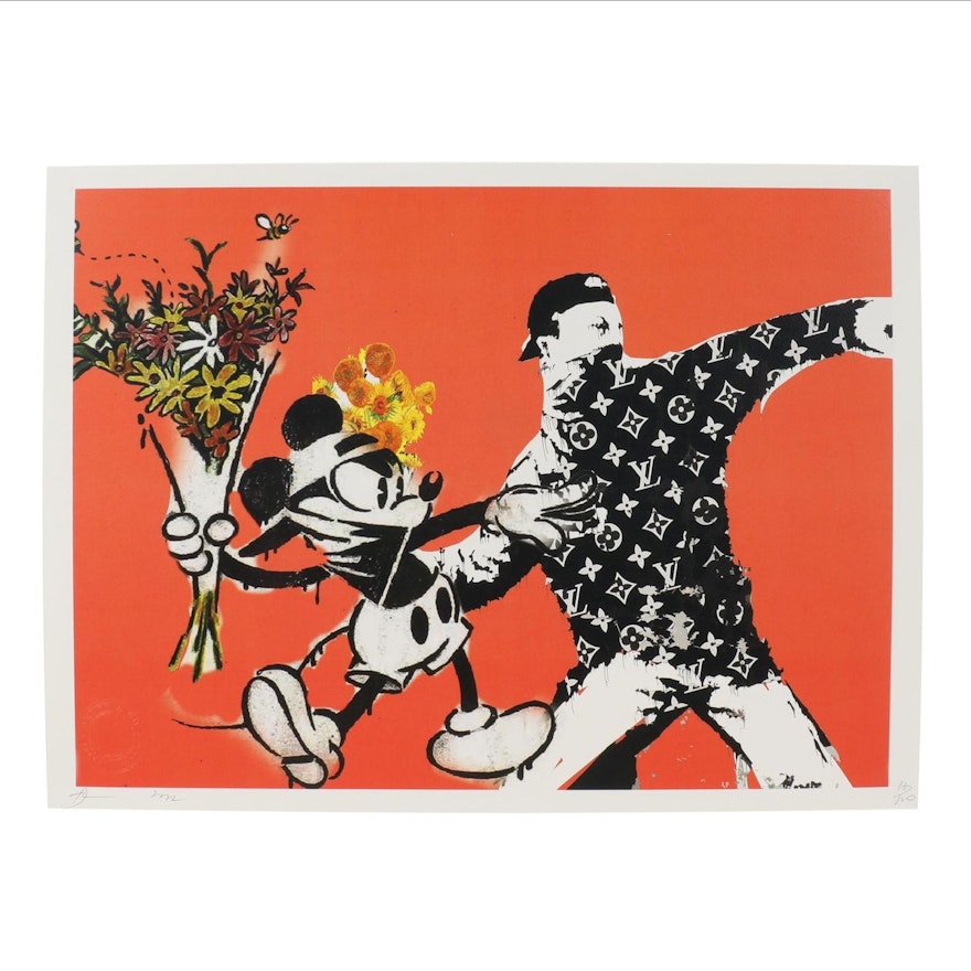 Death NYC Pop Art Graphic Print Mickey Mouse with Louis Vuitton