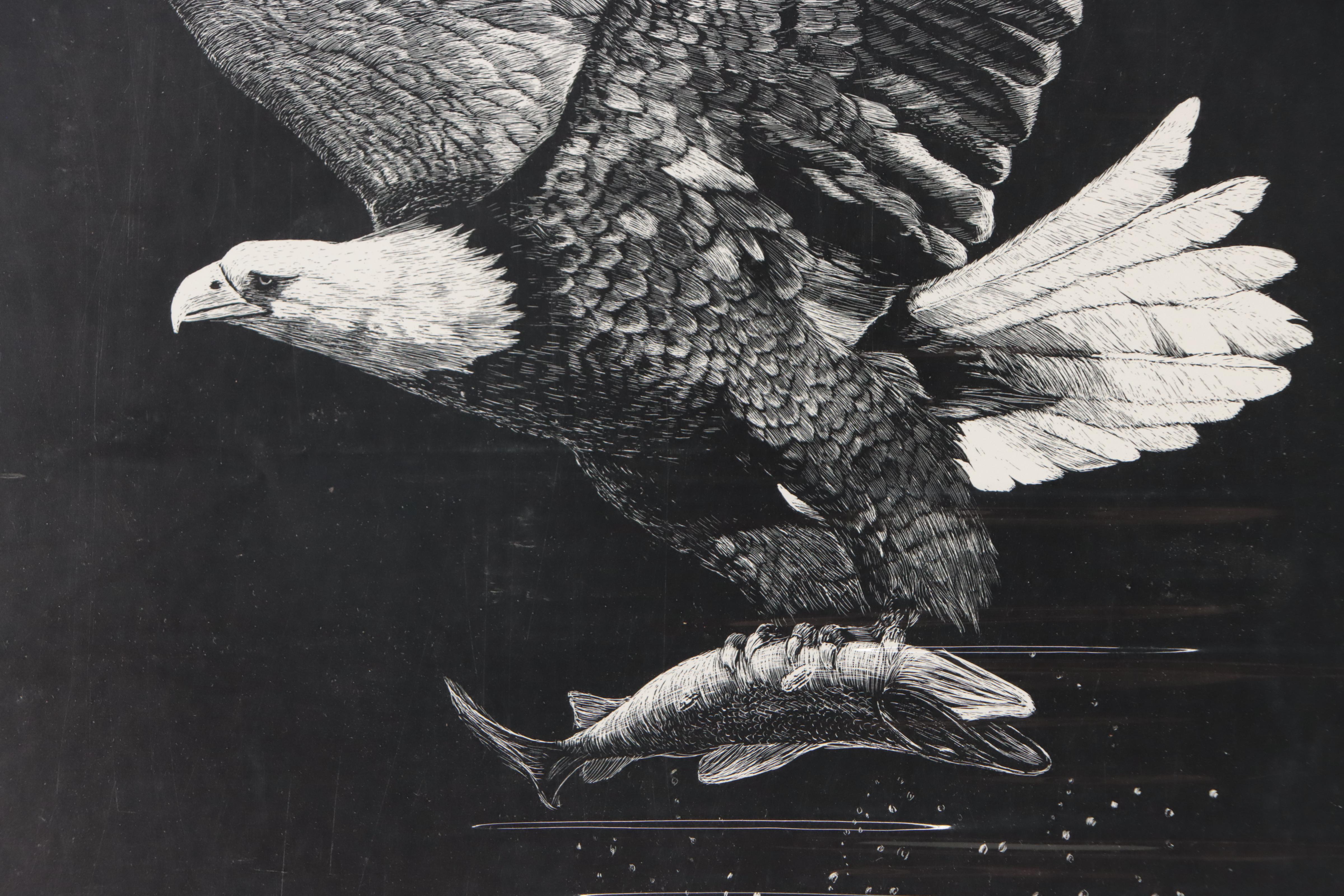 Chester Gorzelany Lithographs "Bald Eagle" and "Striped Wolf," 1978