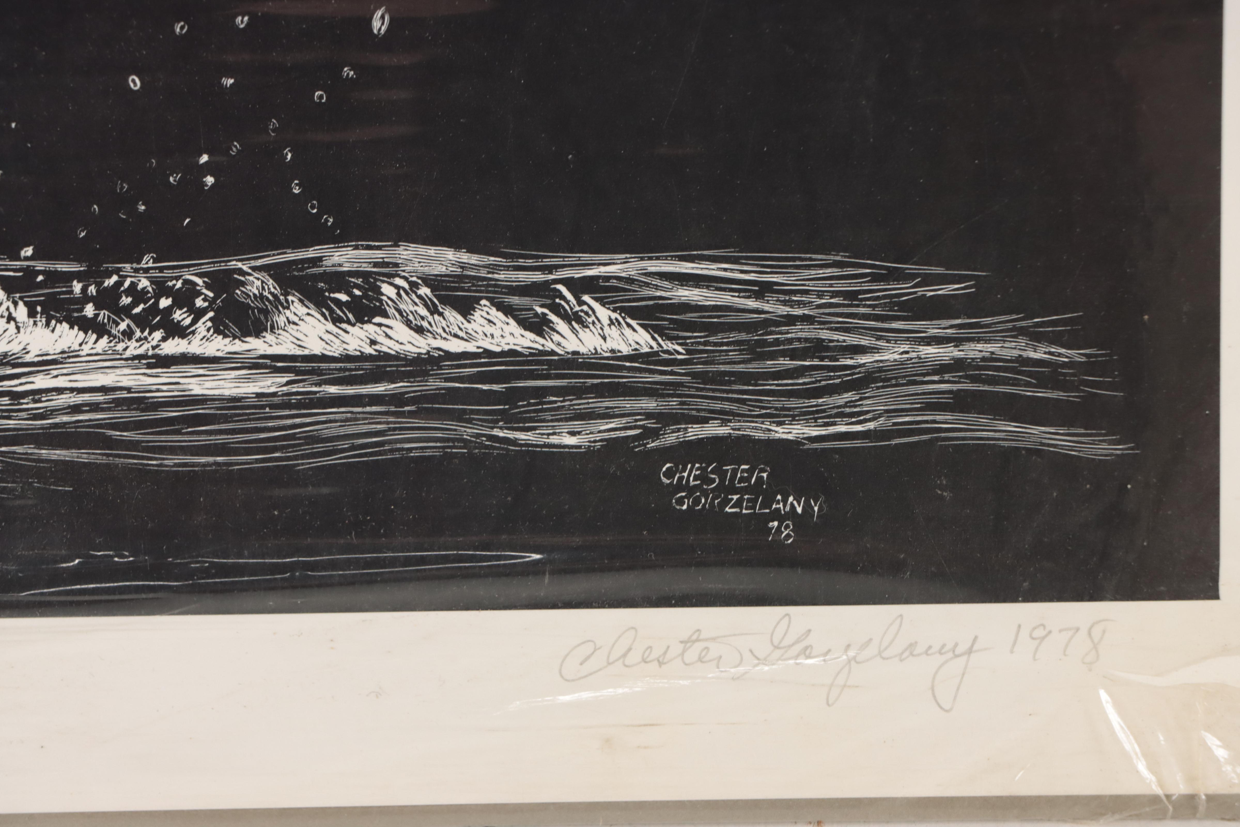 Chester Gorzelany Lithographs "Bald Eagle" and "Striped Wolf," 1978