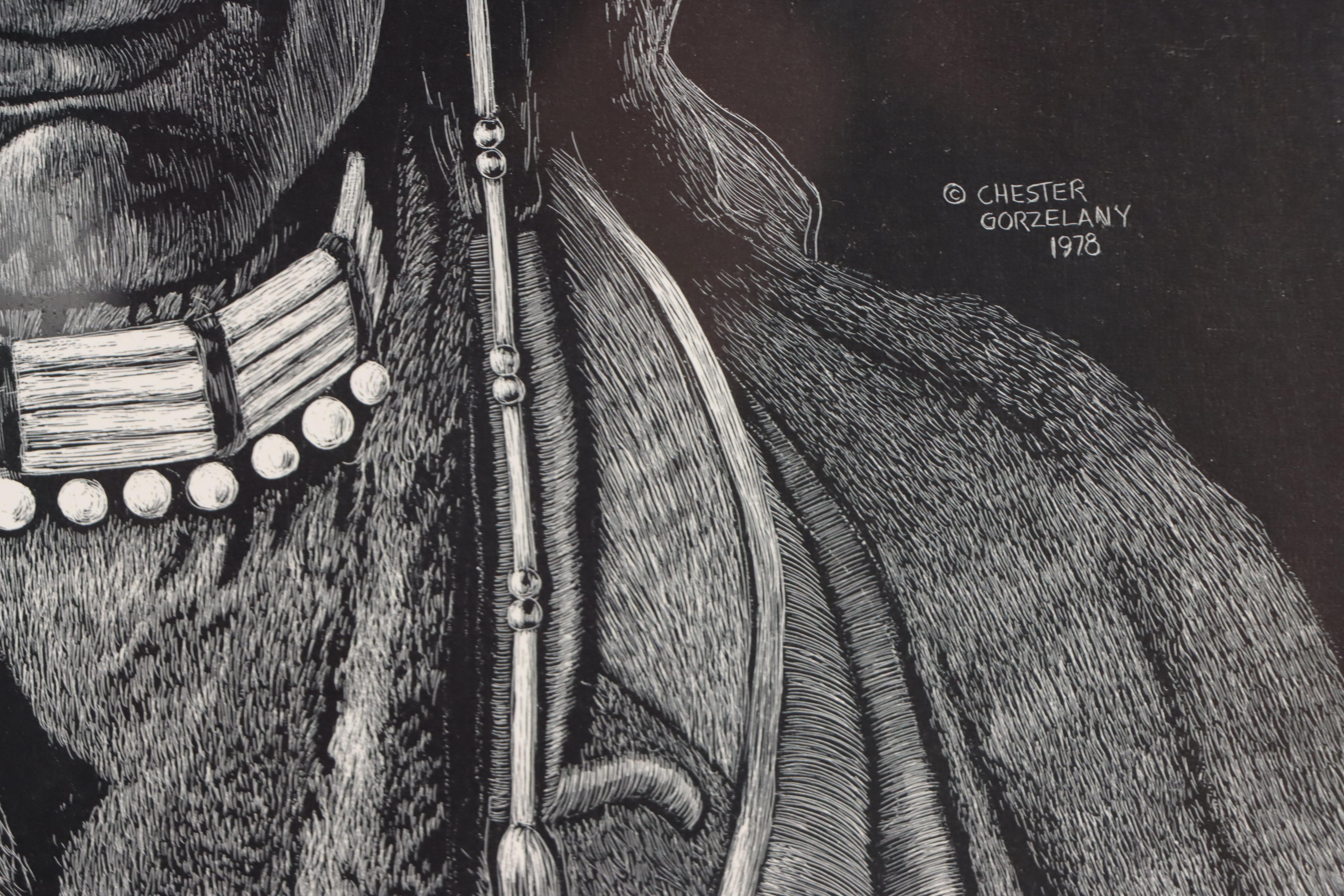 Chester Gorzelany Lithographs "Bald Eagle" and "Striped Wolf," 1978