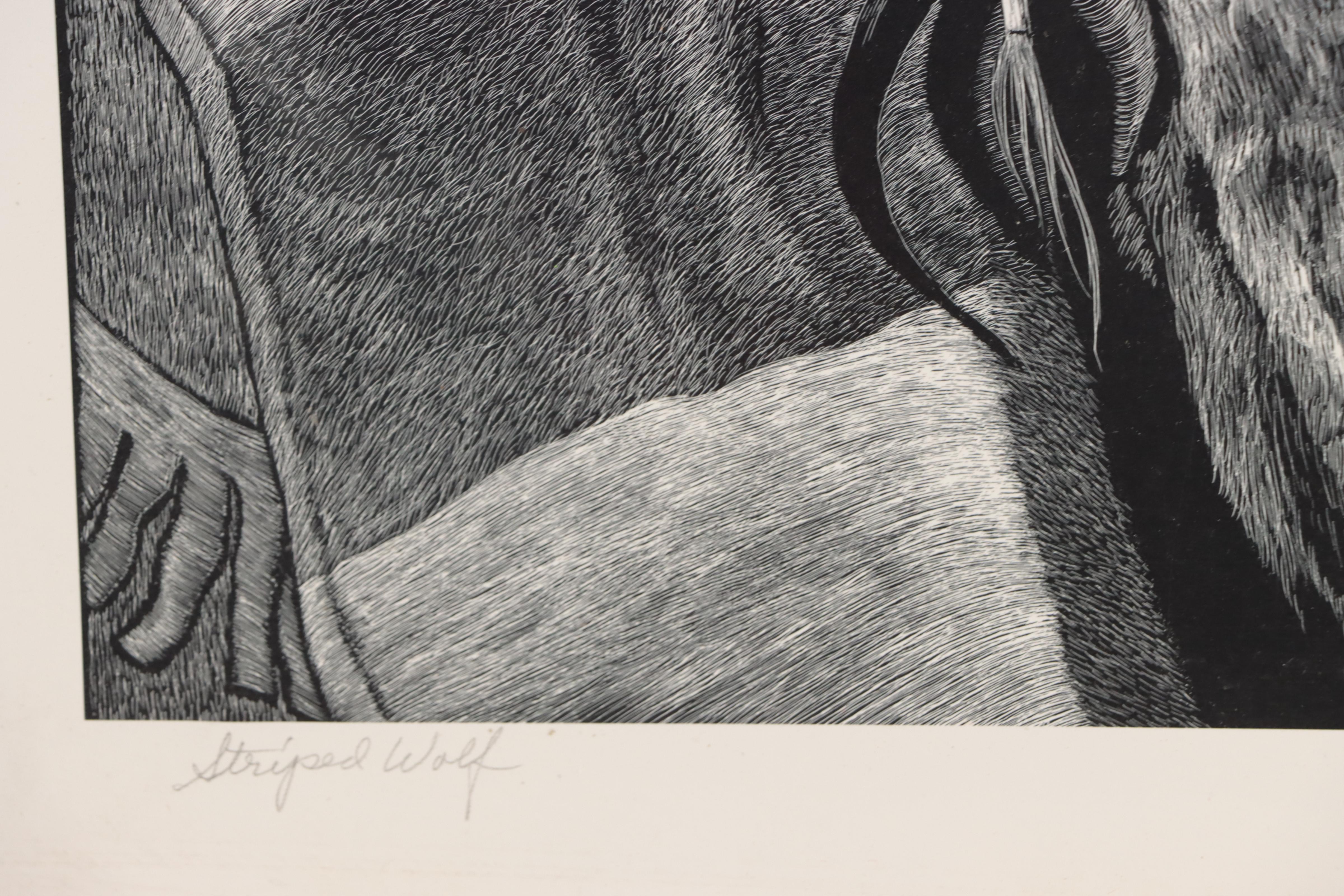 Chester Gorzelany Lithographs "Bald Eagle" and "Striped Wolf," 1978