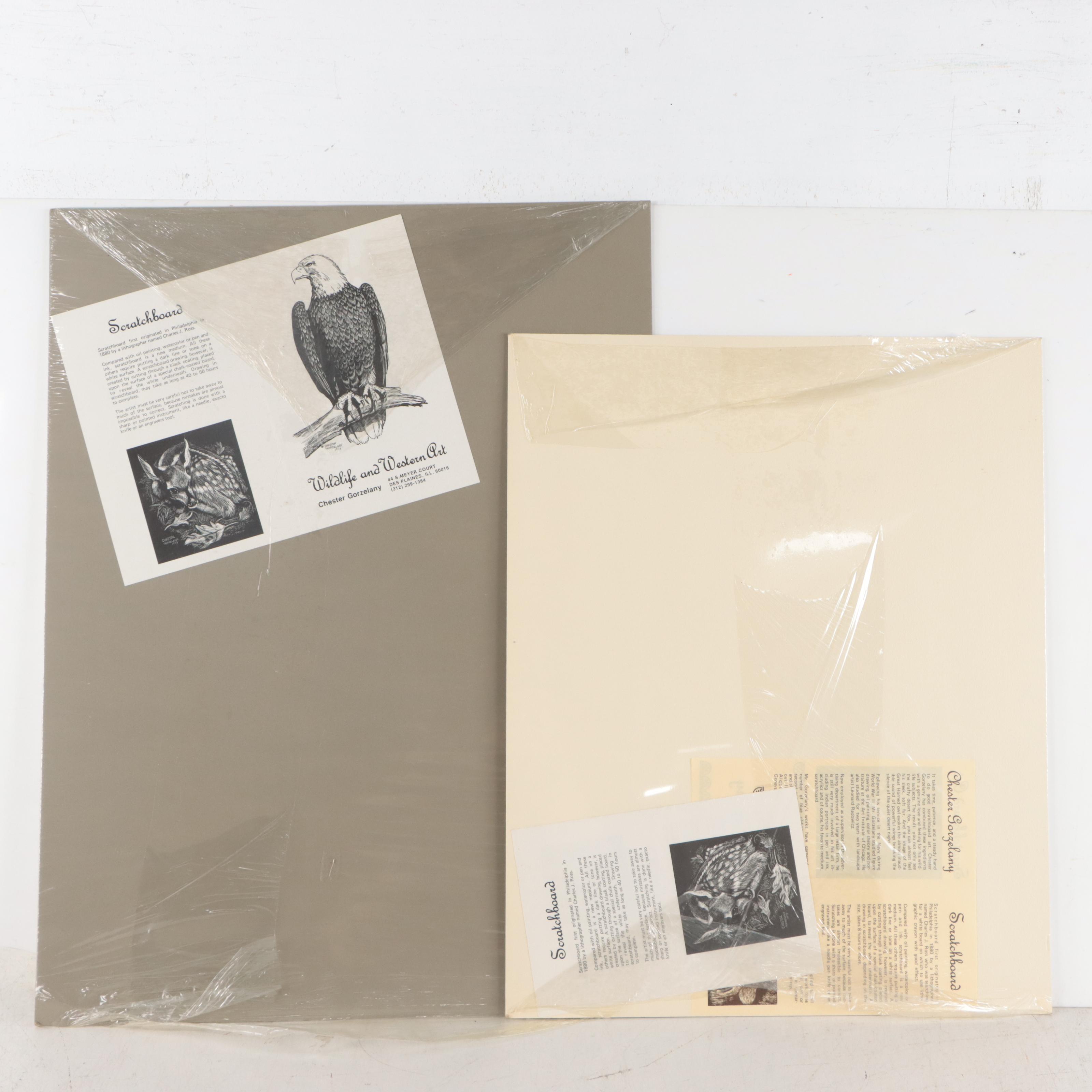 Chester Gorzelany Lithographs "Bald Eagle" and "Striped Wolf," 1978