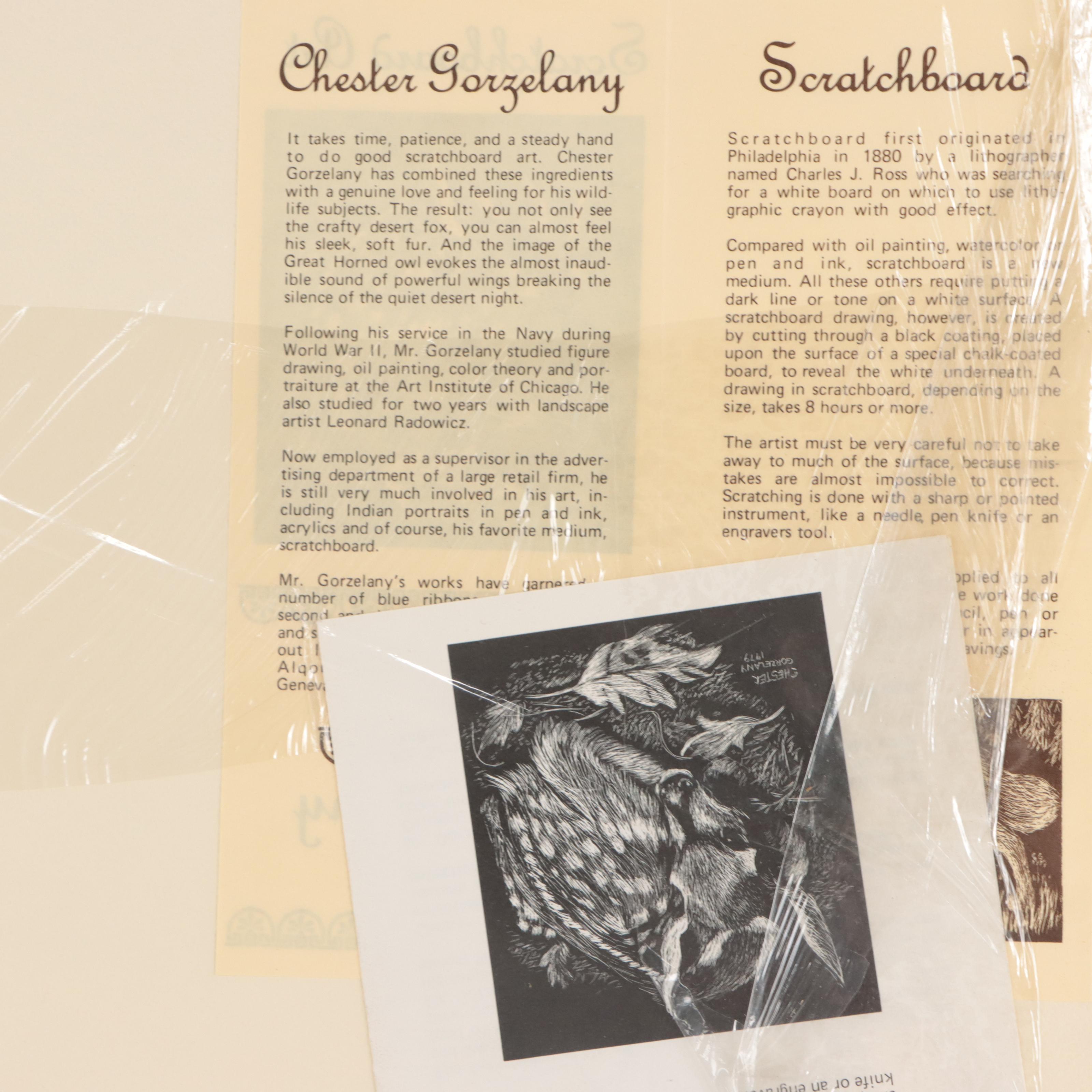 Chester Gorzelany Lithographs "Bald Eagle" and "Striped Wolf," 1978