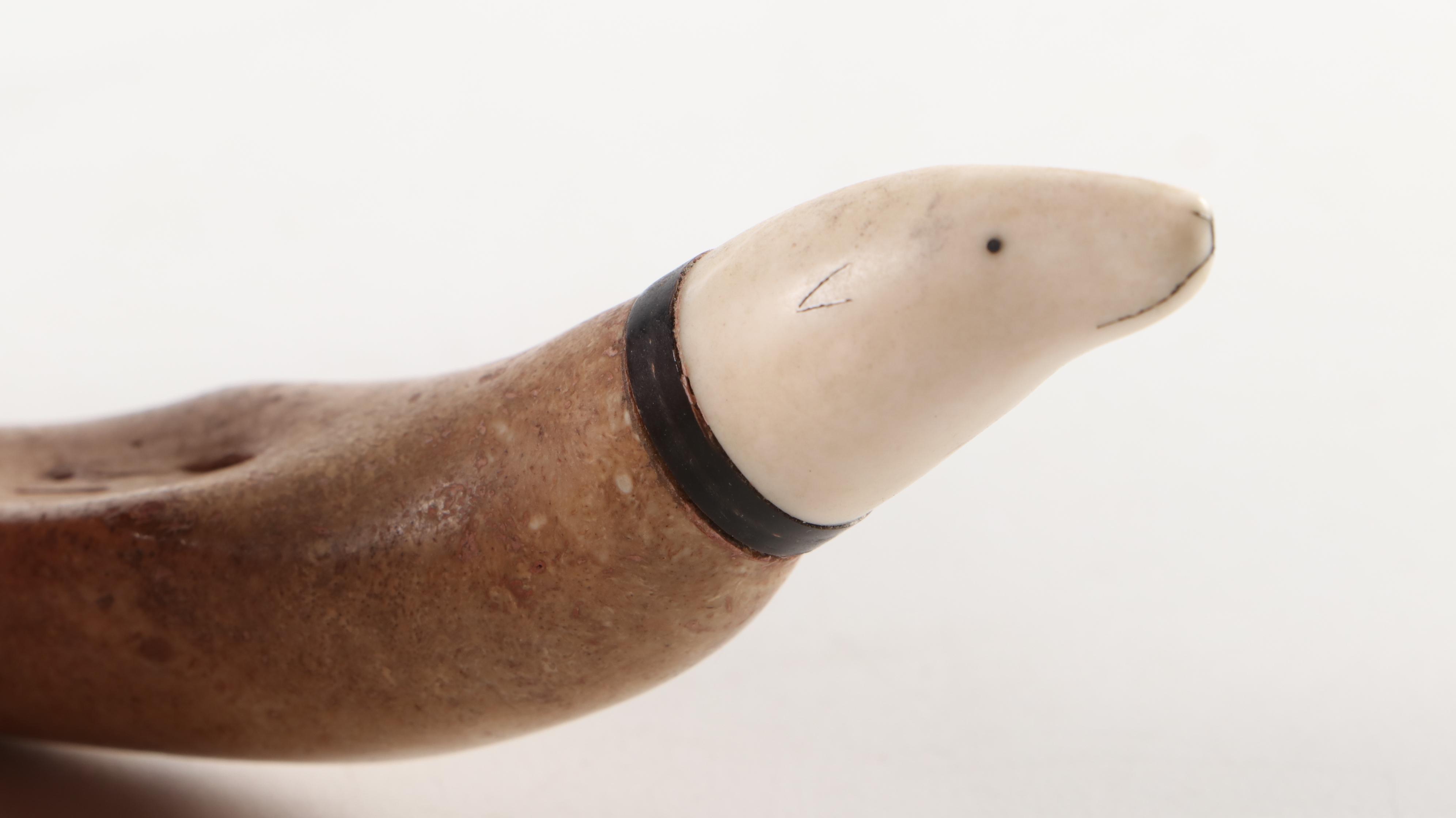 Carved Walrus Ivory Baculum and Walrus Ivory Seal and Walrus Figurines