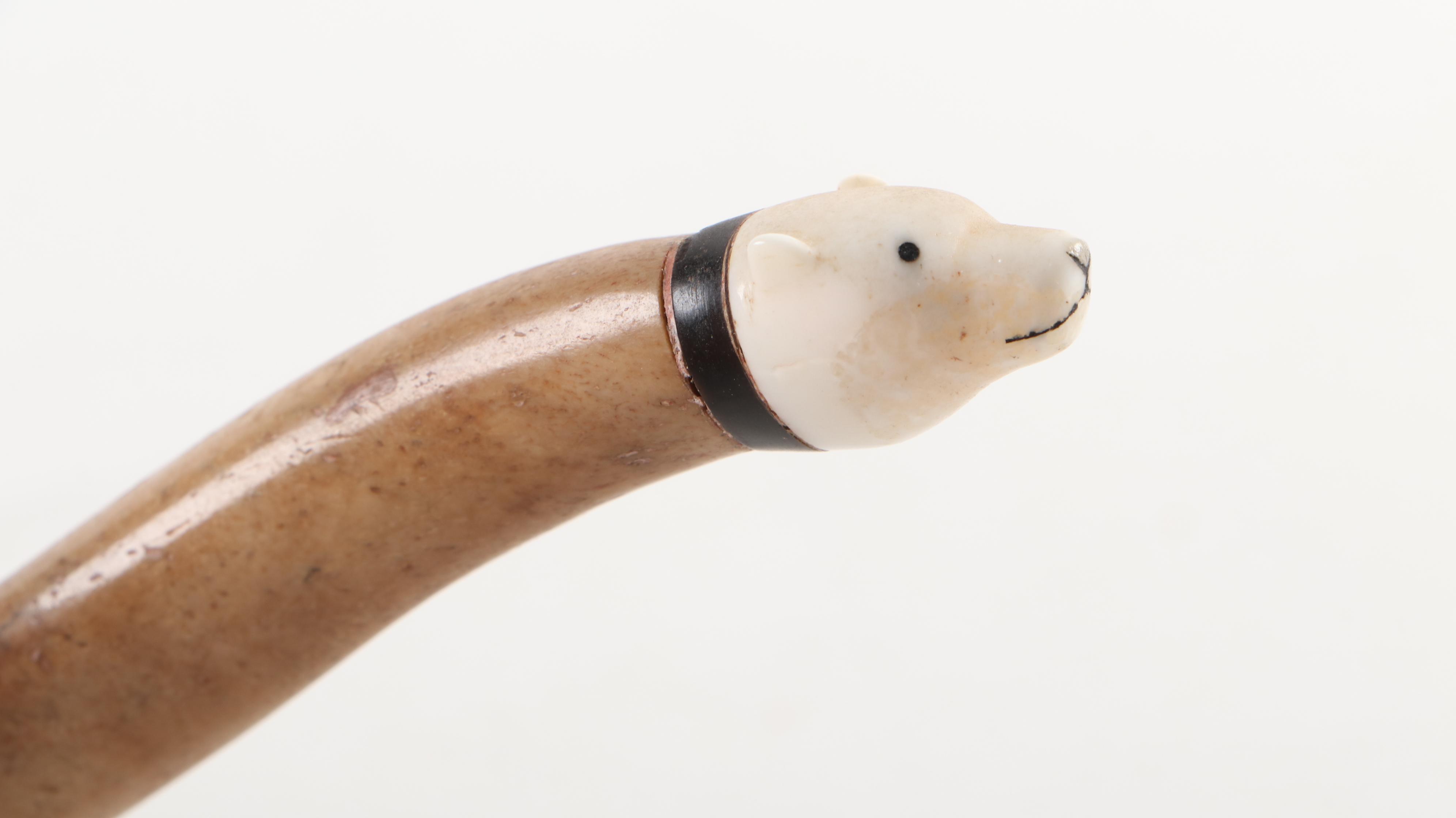 Carved Walrus Ivory Baculum and Walrus Ivory Seal and Walrus Figurines