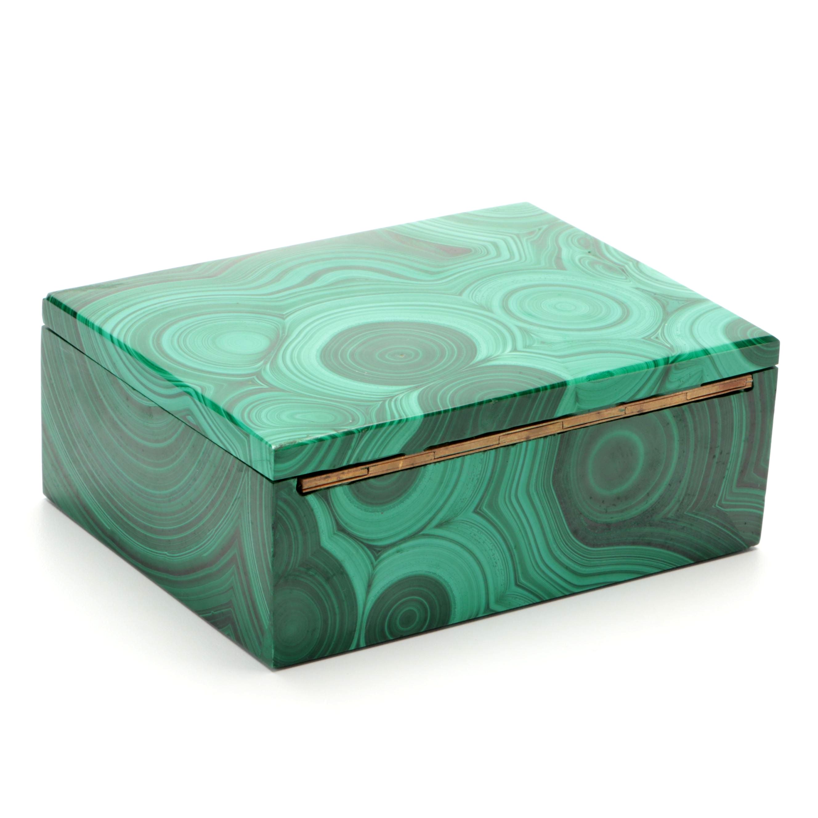 Handcrafted Malachite Hinged Trinket Box