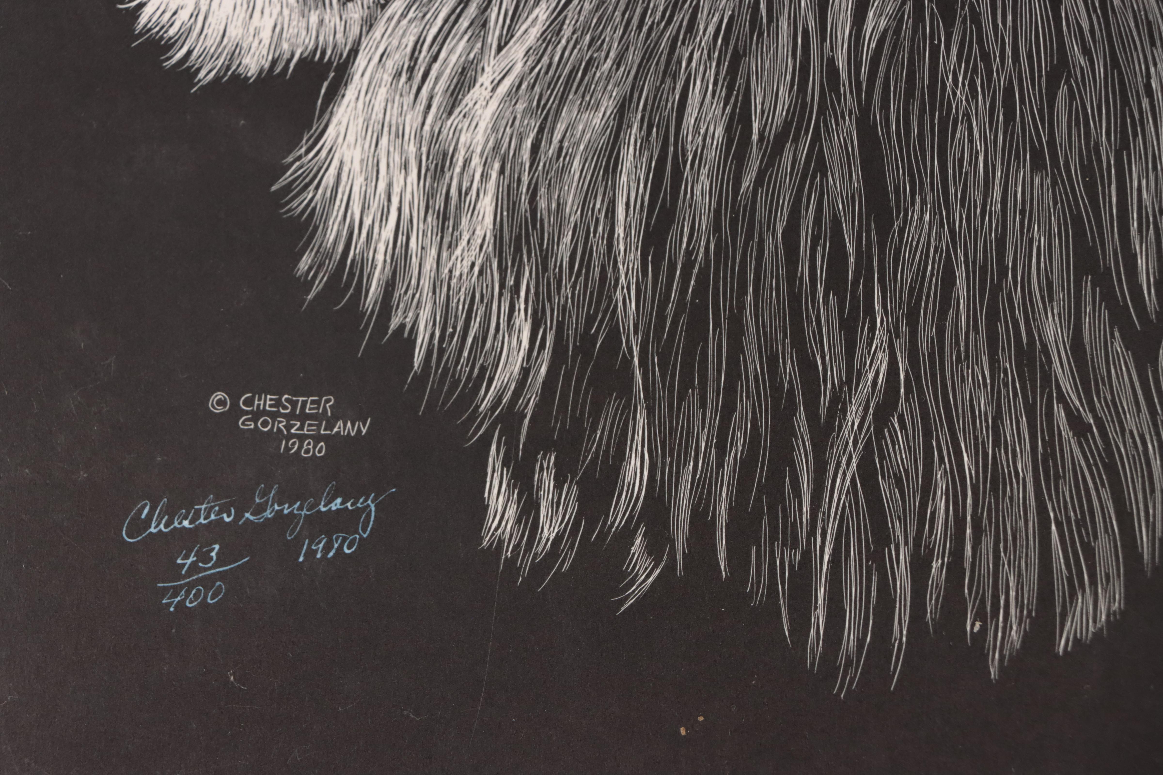 Chester Gorzelany Lithographs of Wildlife Portraits, Circa 1980