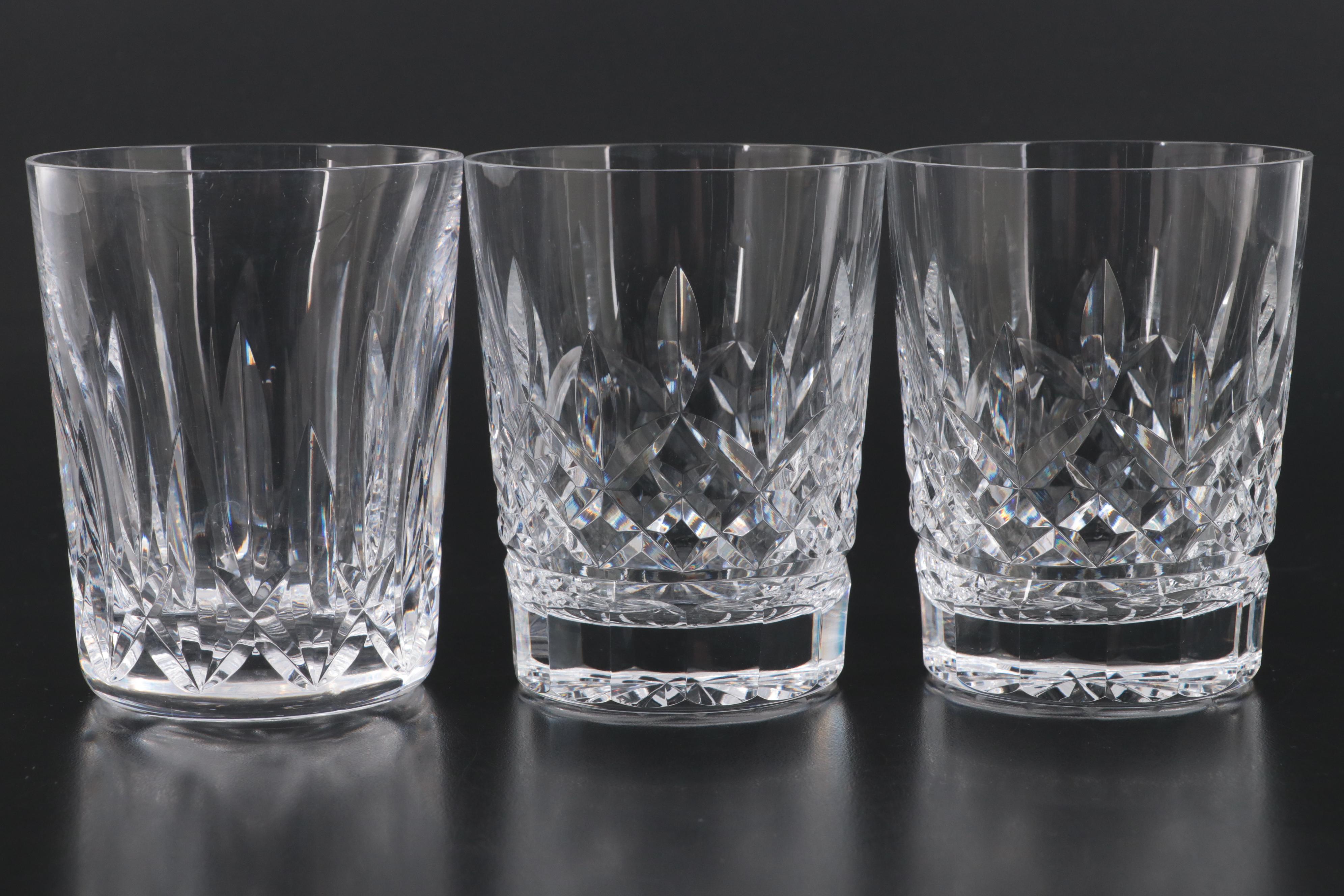 Waterford Crystal Decanters and Double Old Fashioned Glasses, Mid to Late 20th C
