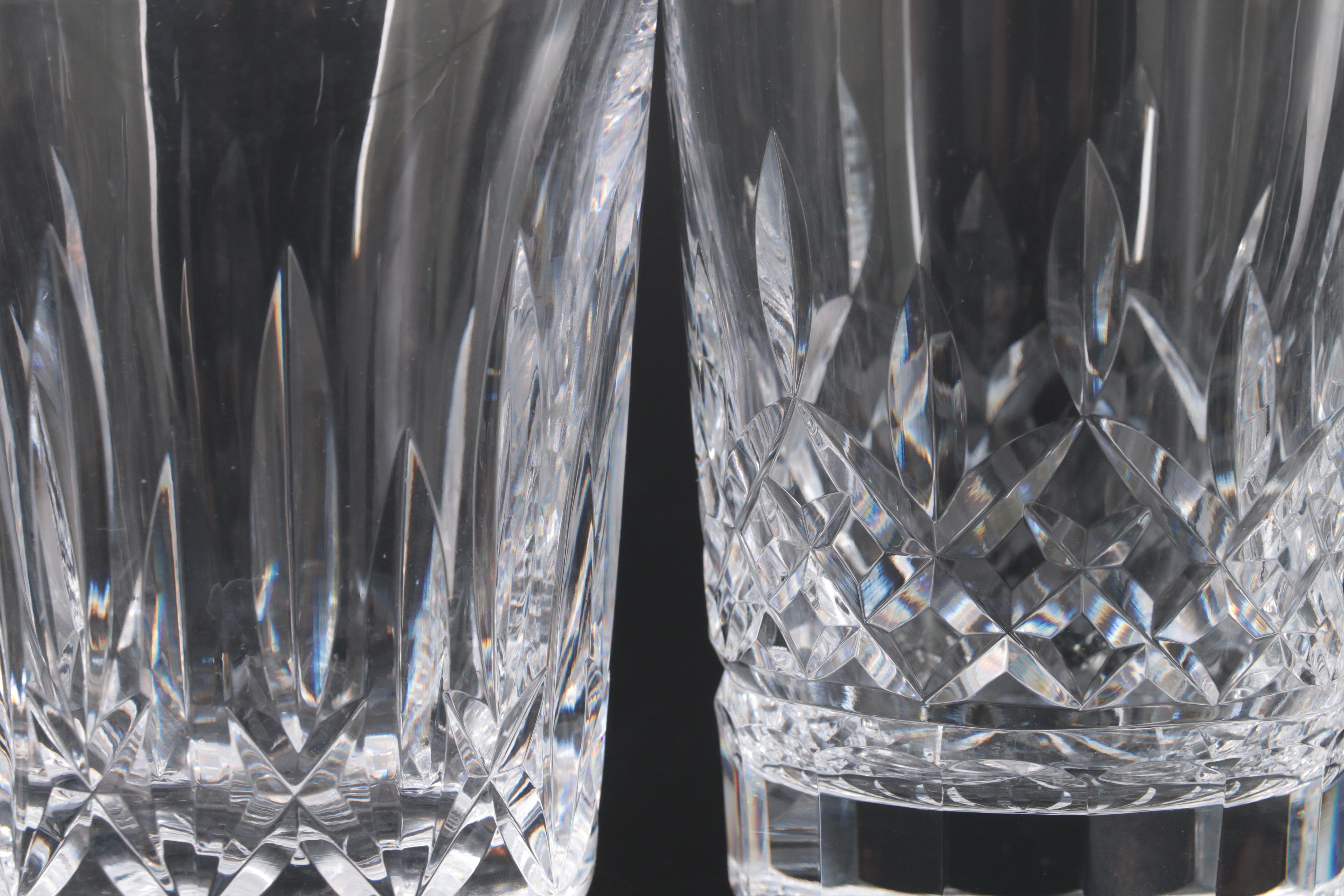 Waterford Crystal Decanters and Double Old Fashioned Glasses, Mid to Late 20th C