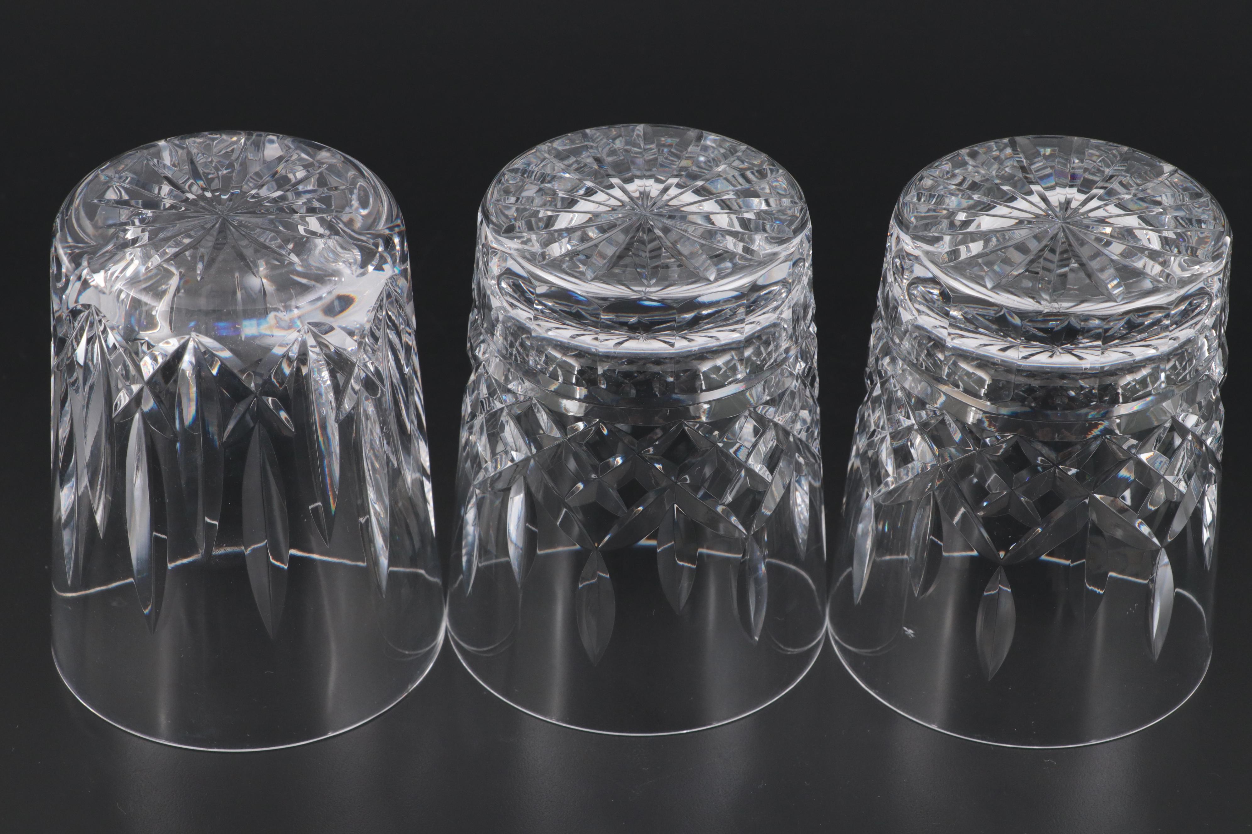 Waterford Crystal Decanters and Double Old Fashioned Glasses, Mid to Late 20th C