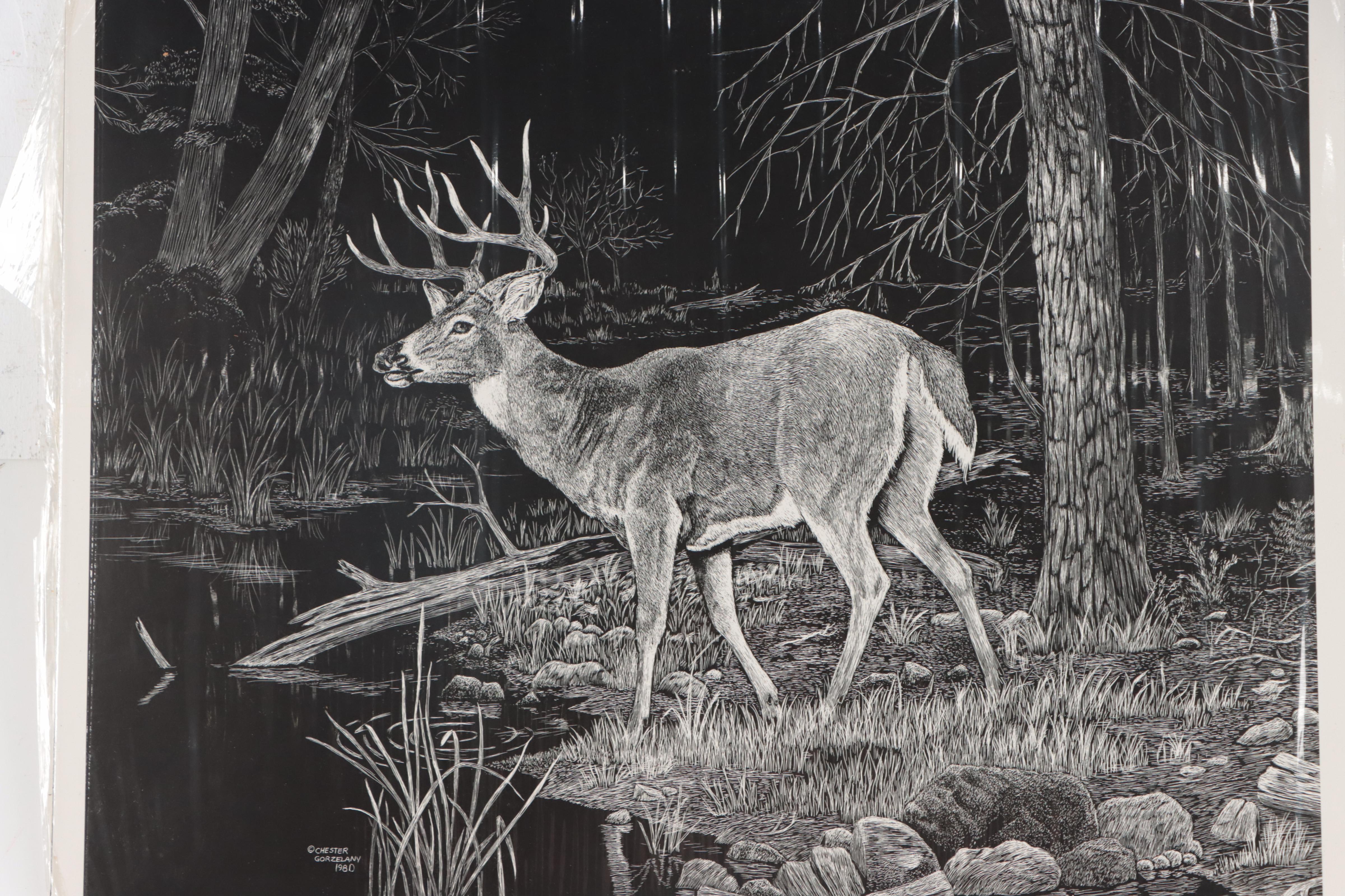 Chester Gorzelany Lithographs of Wild Animals, Circa 1980