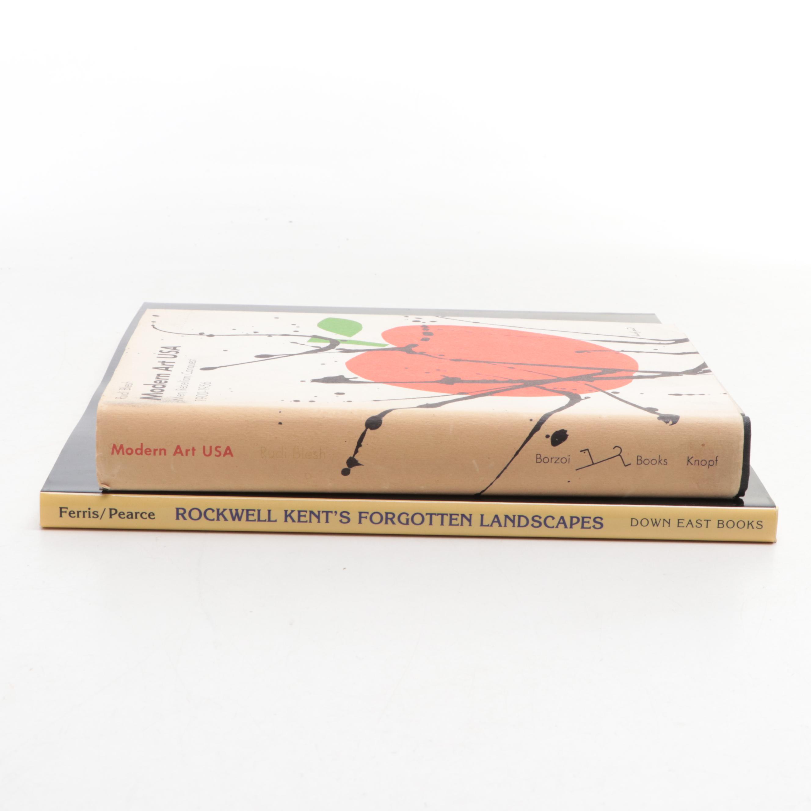 First Edition "Modern Art USA" and Signed "Rockwell Kent's Forgotten Landscapes"