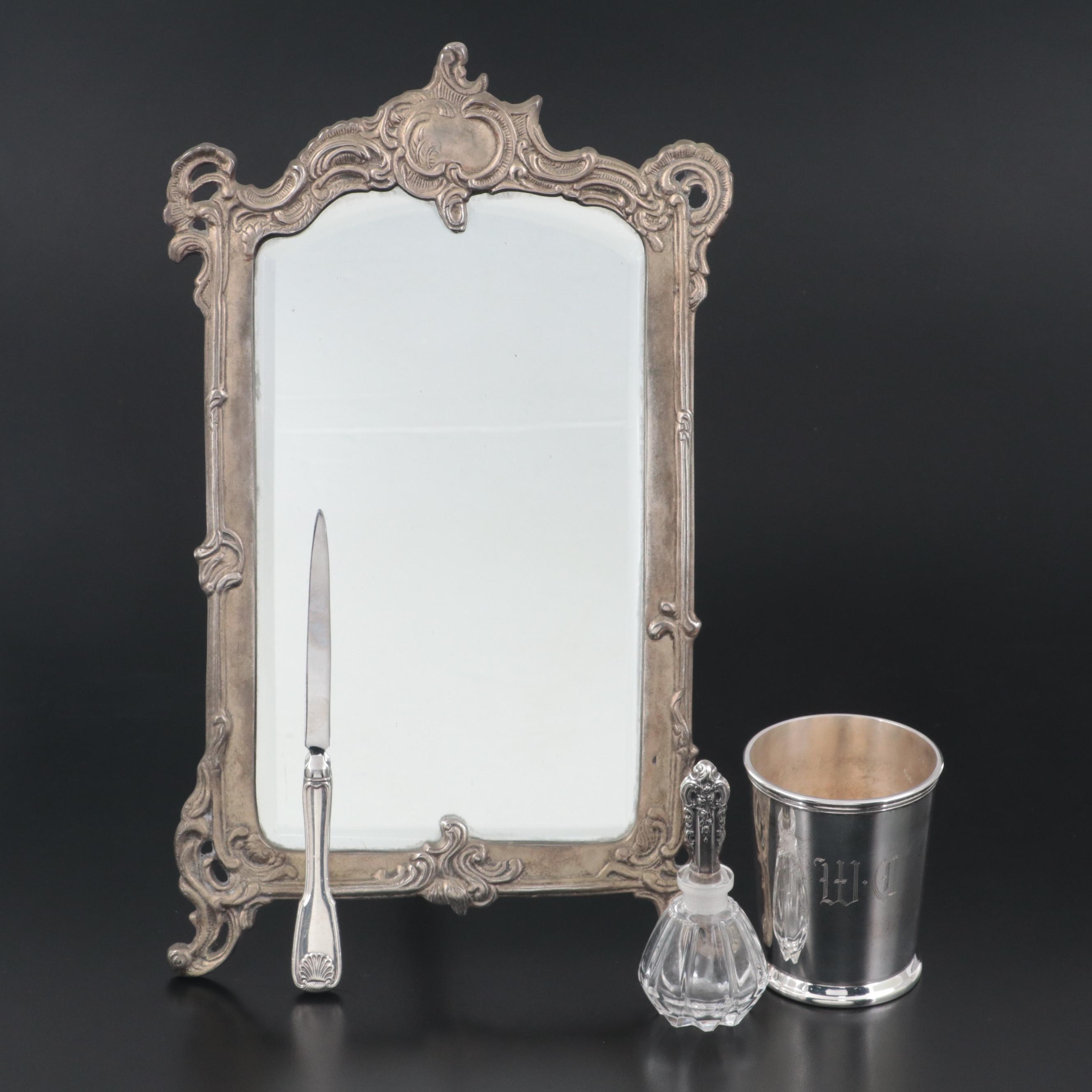 Vanity Mirror, Perfume Bottle, Tumbler and Letter Opener