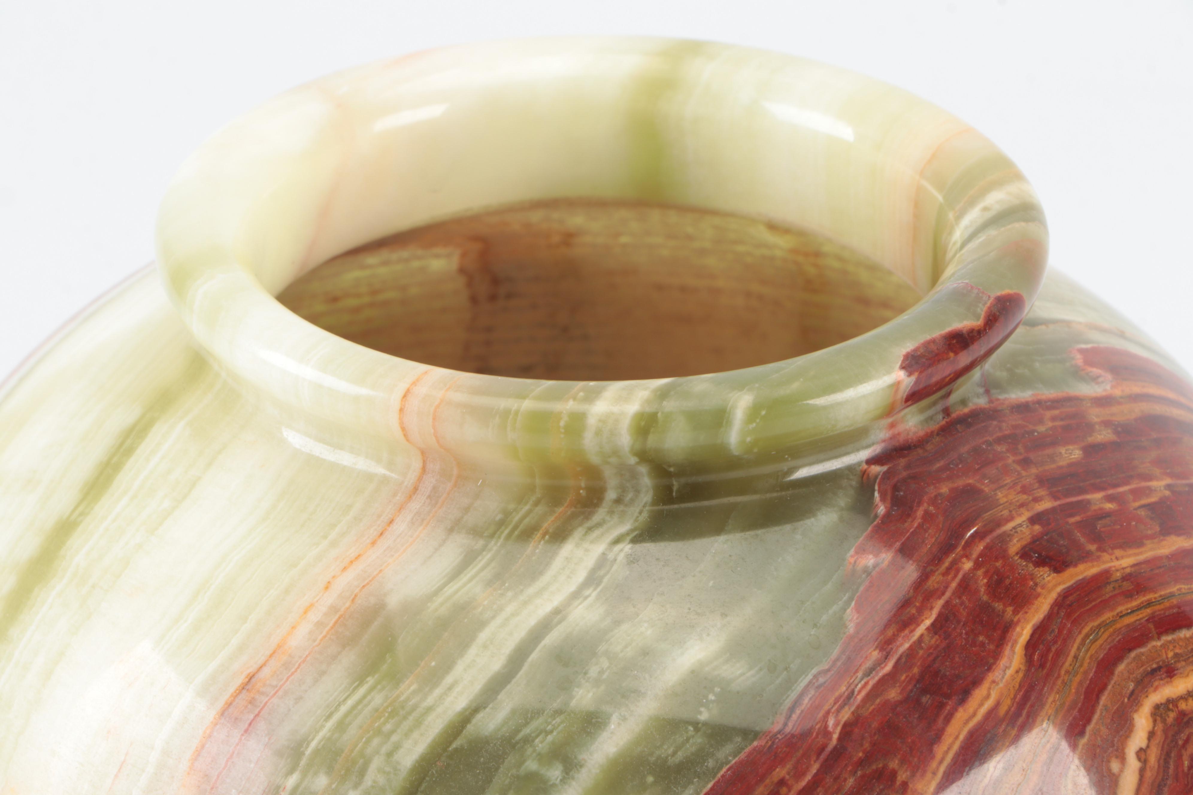 Polished Banded Calcite Stone Vase