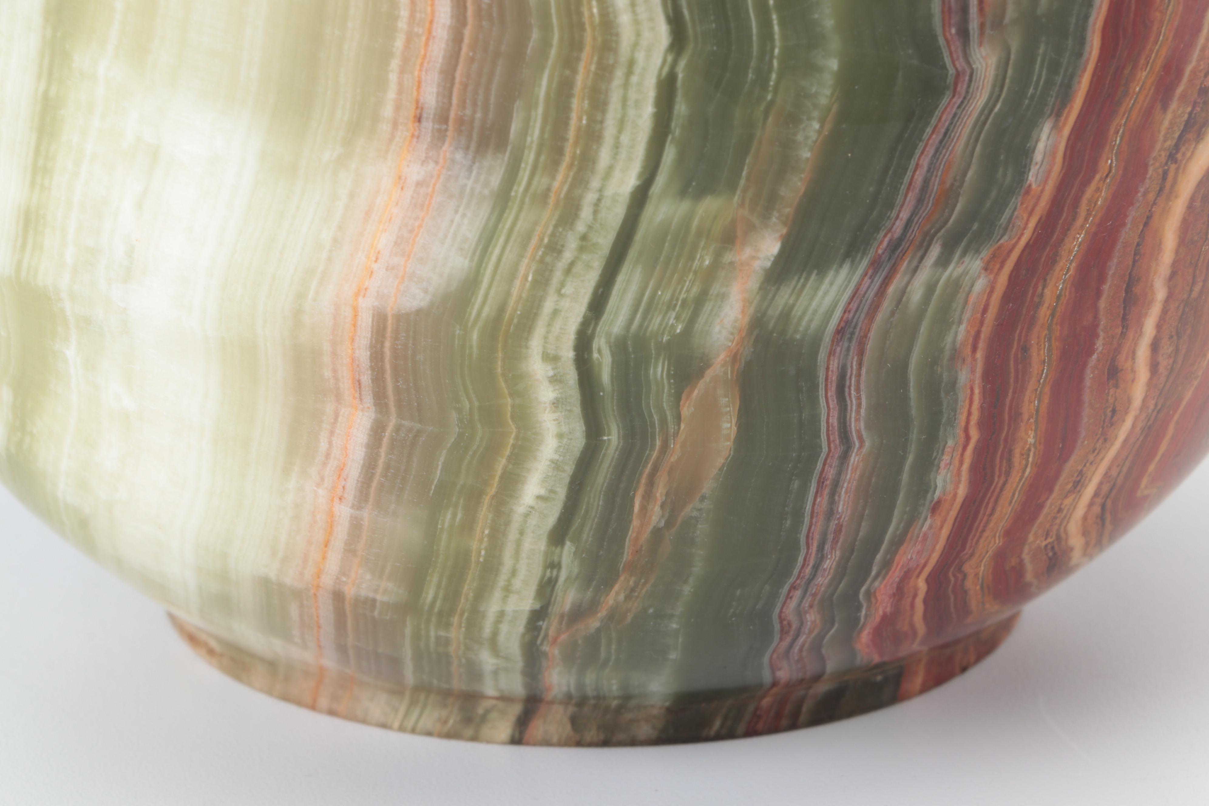 Polished Banded Calcite Stone Vase