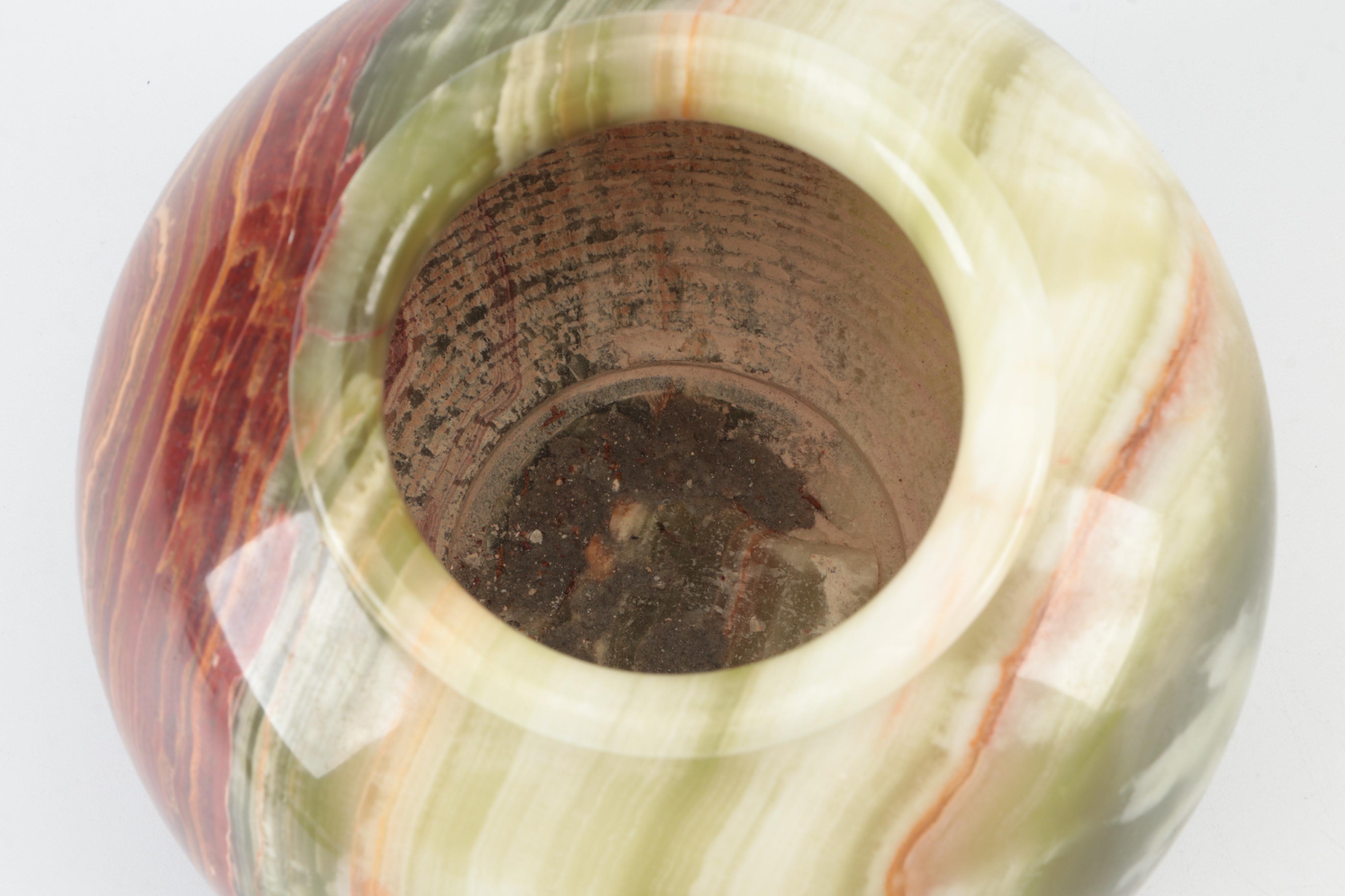 Polished Banded Calcite Stone Vase