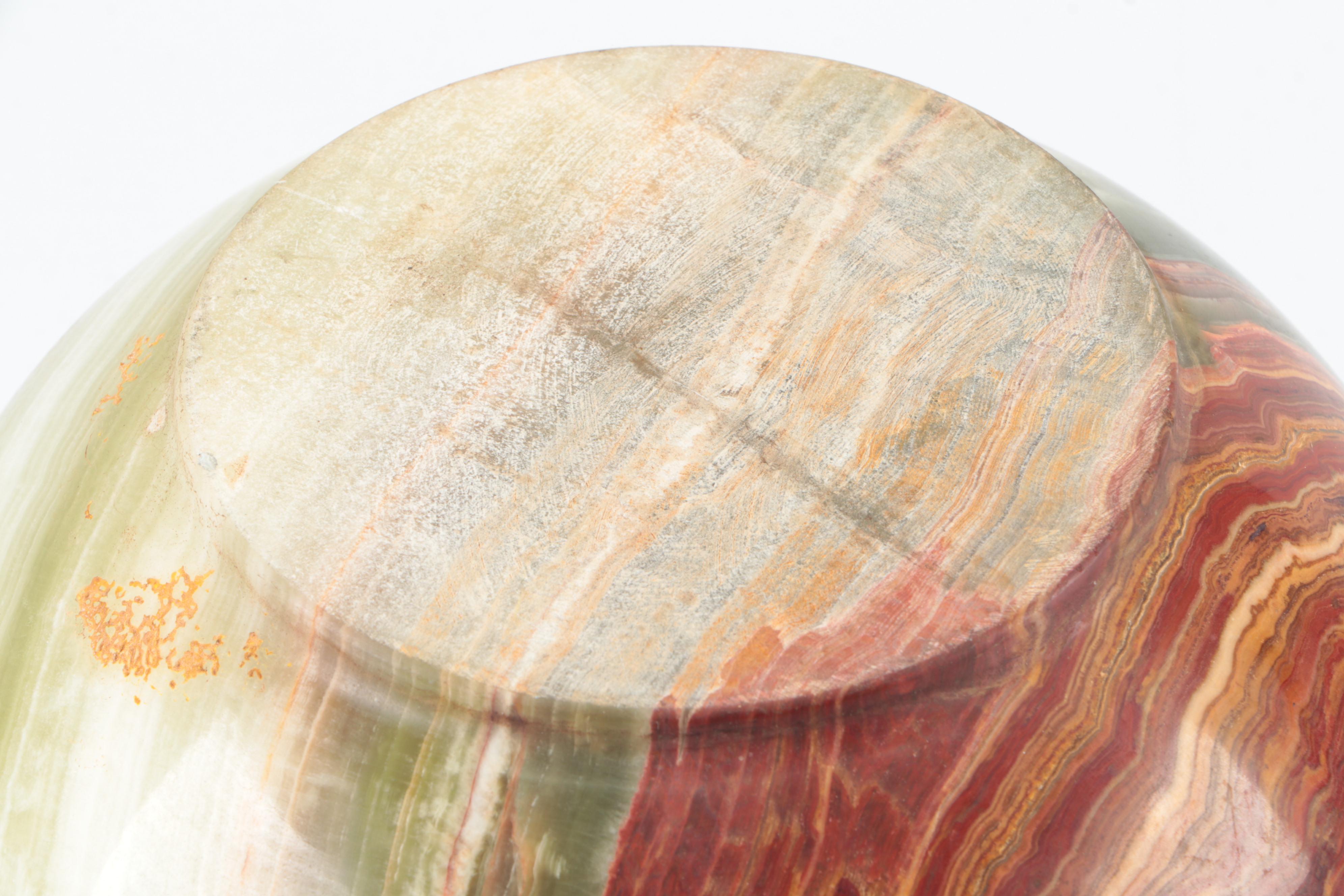 Polished Banded Calcite Stone Vase