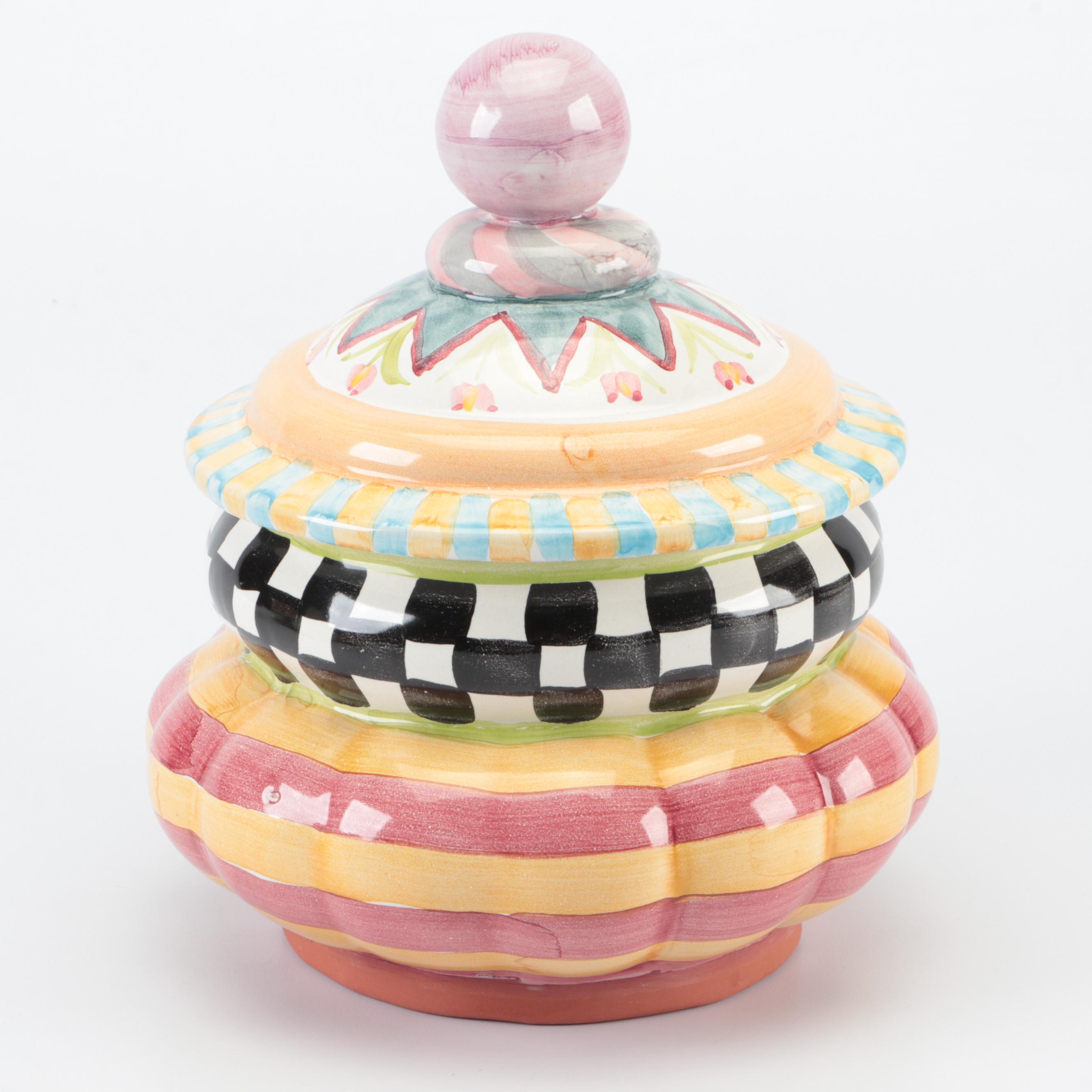 MacKenzie-Childs "Piccadilly" Ceramic Cookie Jar and Other Décor