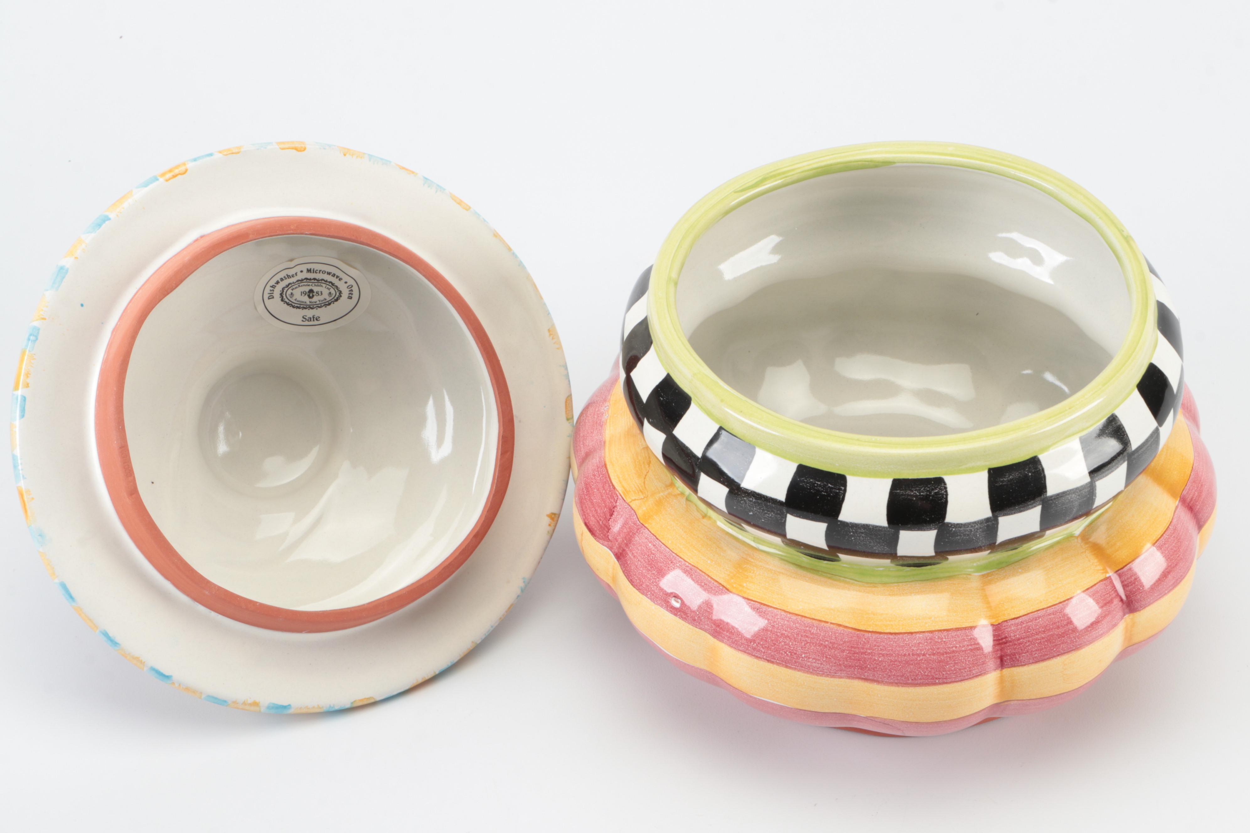 MacKenzie-Childs "Piccadilly" Ceramic Cookie Jar and Other Décor